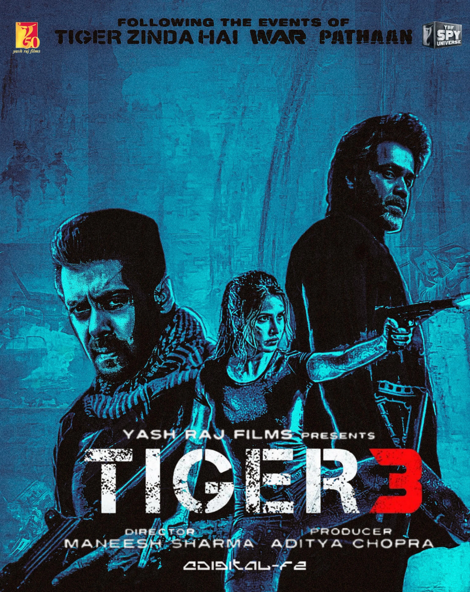 Salman Khan, Katrina Kaif, and Emraan Hashmi in Tiger 3 (2023)