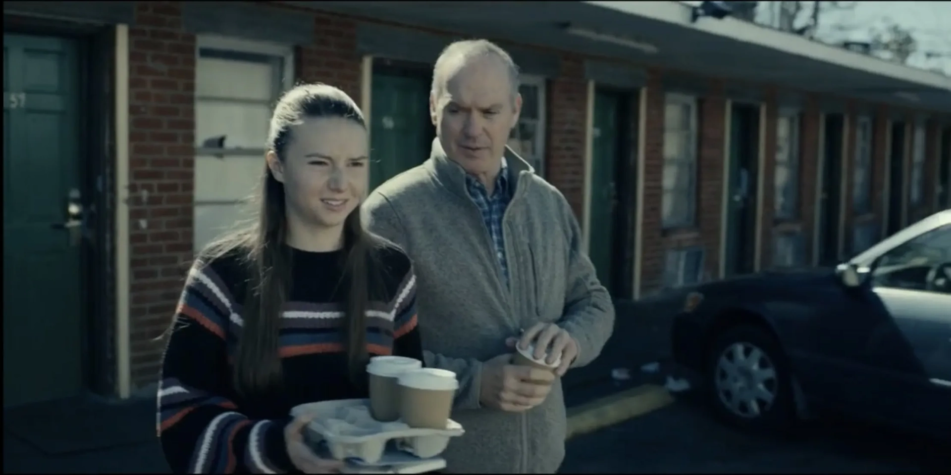 Alayna Hester and Michael Keaton in Dopesick