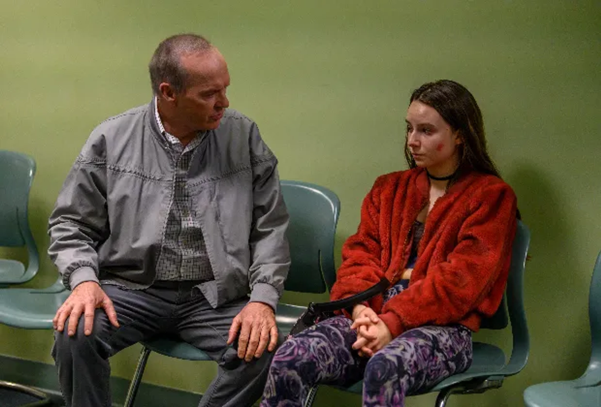 Alayna Hester and Michael Keaton on set of Dopesick