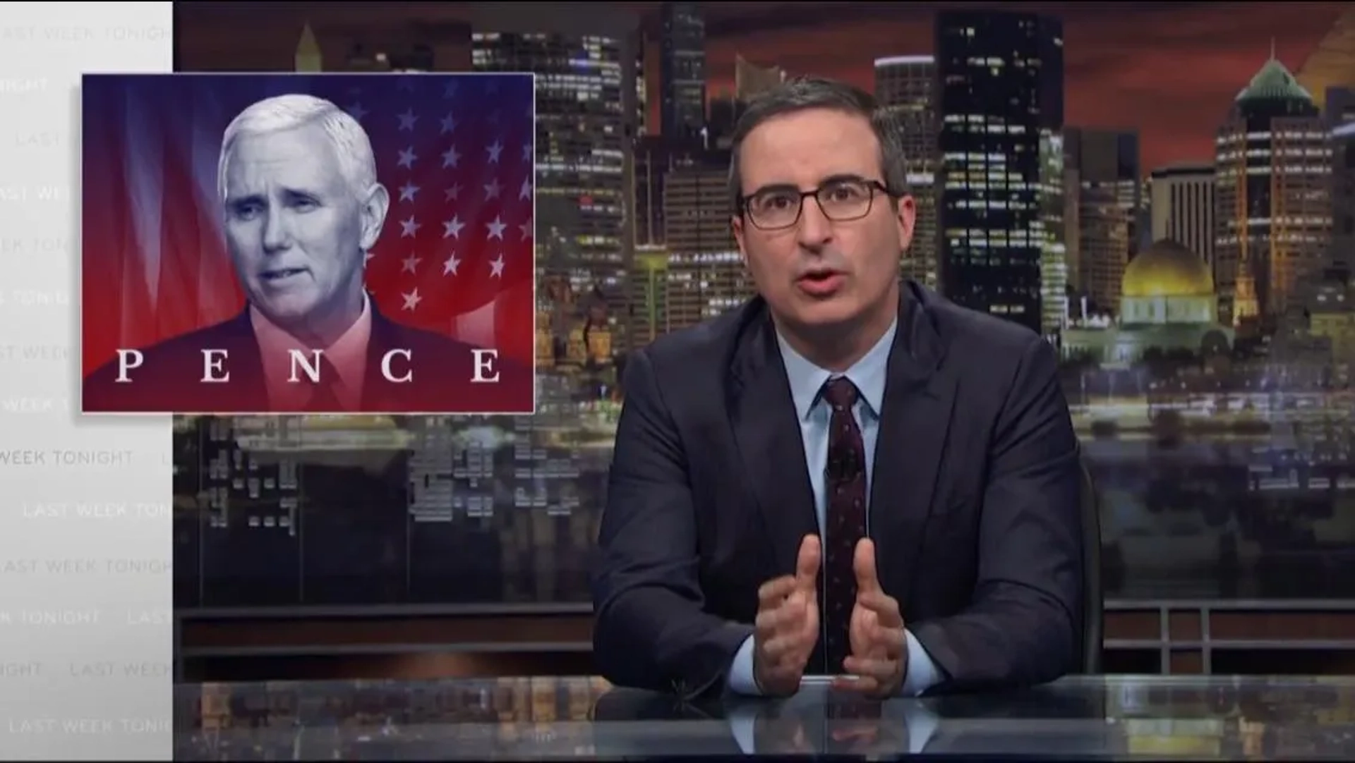 John Oliver and Mike Pence in Last Week Tonight with John Oliver (2014)