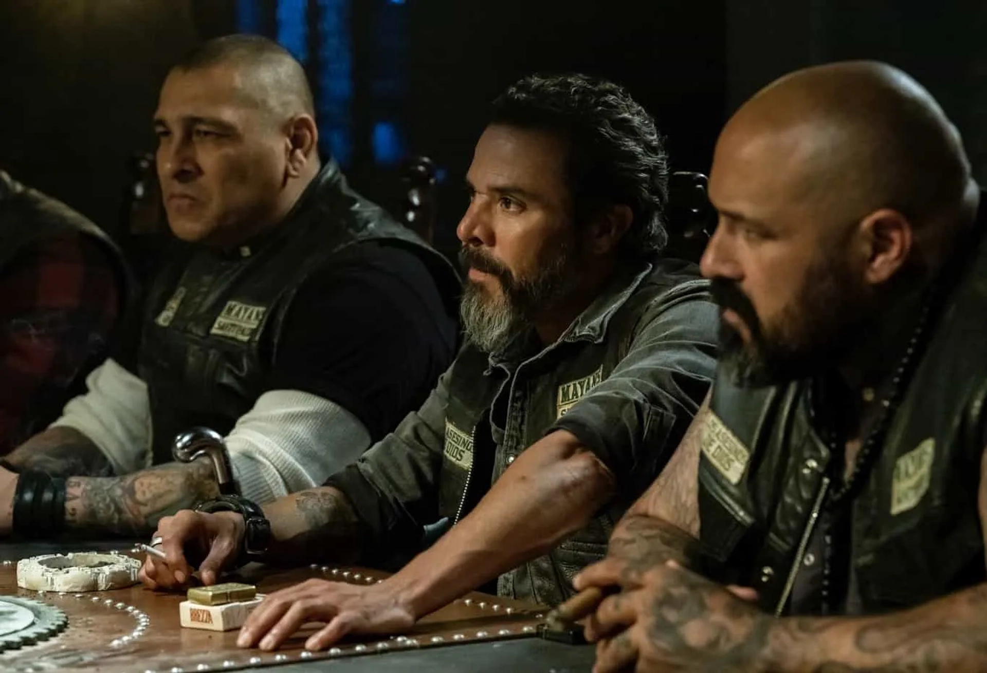 Michael Irby, Frankie Loyal, and Vincent Vargas in Mayans M.C.: The Calling of Saint Matthew (2022)