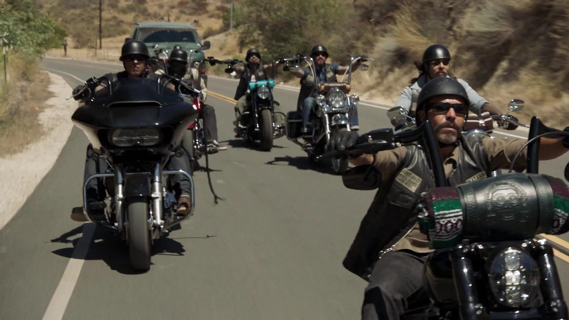 Michael Irby, Raoul Max Trujillo, Frankie Loyal, Joseph Raymond Lucero, Richard Cabral, and Clayton Cardenas in Mayans M.C.: Kukulkan (2019)