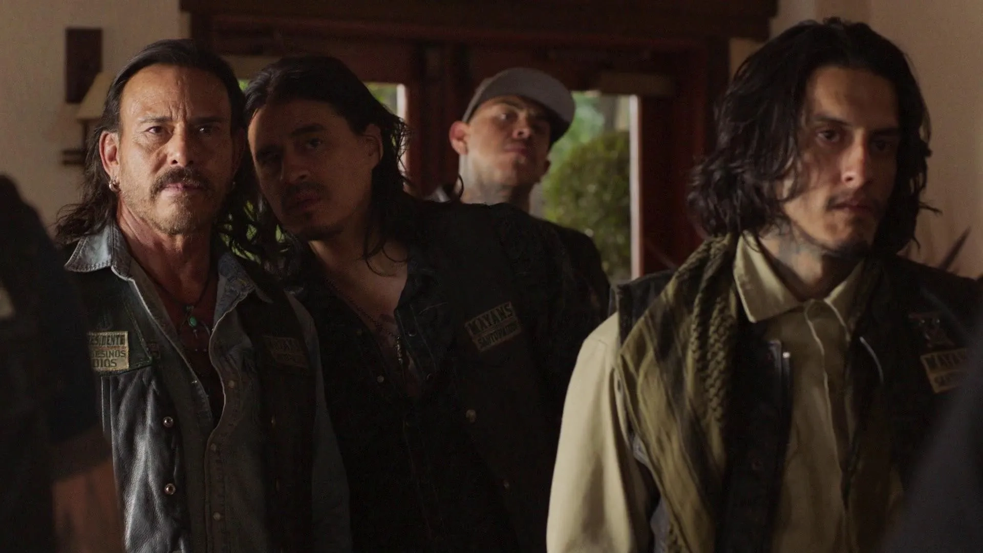 Antonio Jaramillo, Raoul Max Trujillo, and Richard Cabral in Mayans M.C.: Kukulkan (2019)