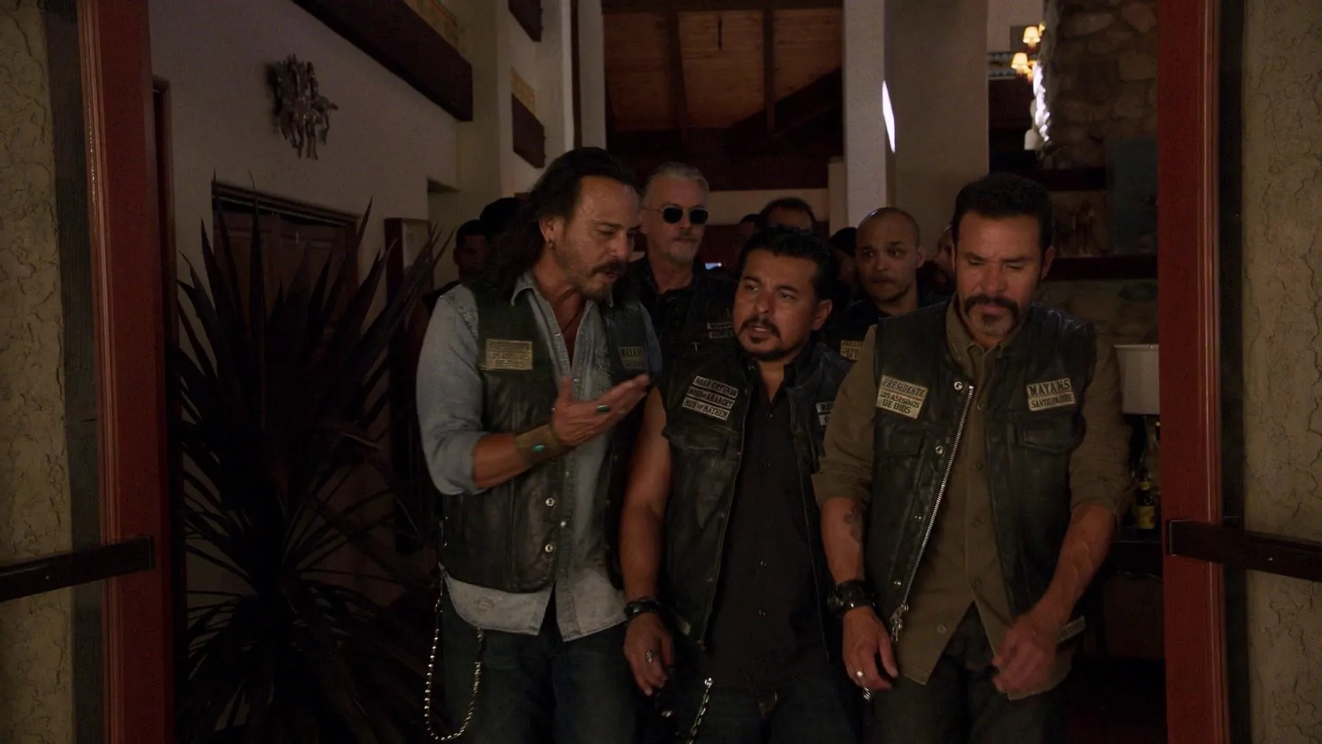 Tommy Flanagan, Michael Irby, Raoul Max Trujillo, Jacob Vargas, and Jimmy Gonzales in Mayans M.C.: Kukulkan (2019)