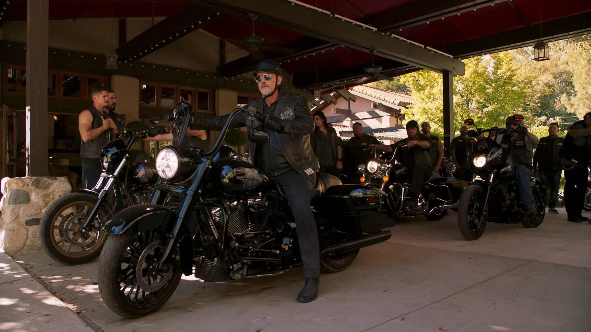 Tommy Flanagan, Antonio Jaramillo, JD Pardo, Joseph Raymond Lucero, David Labrava, Clayton Cardenas, and Bryan Rubio in Mayans M.C.: Kukulkan (2019)