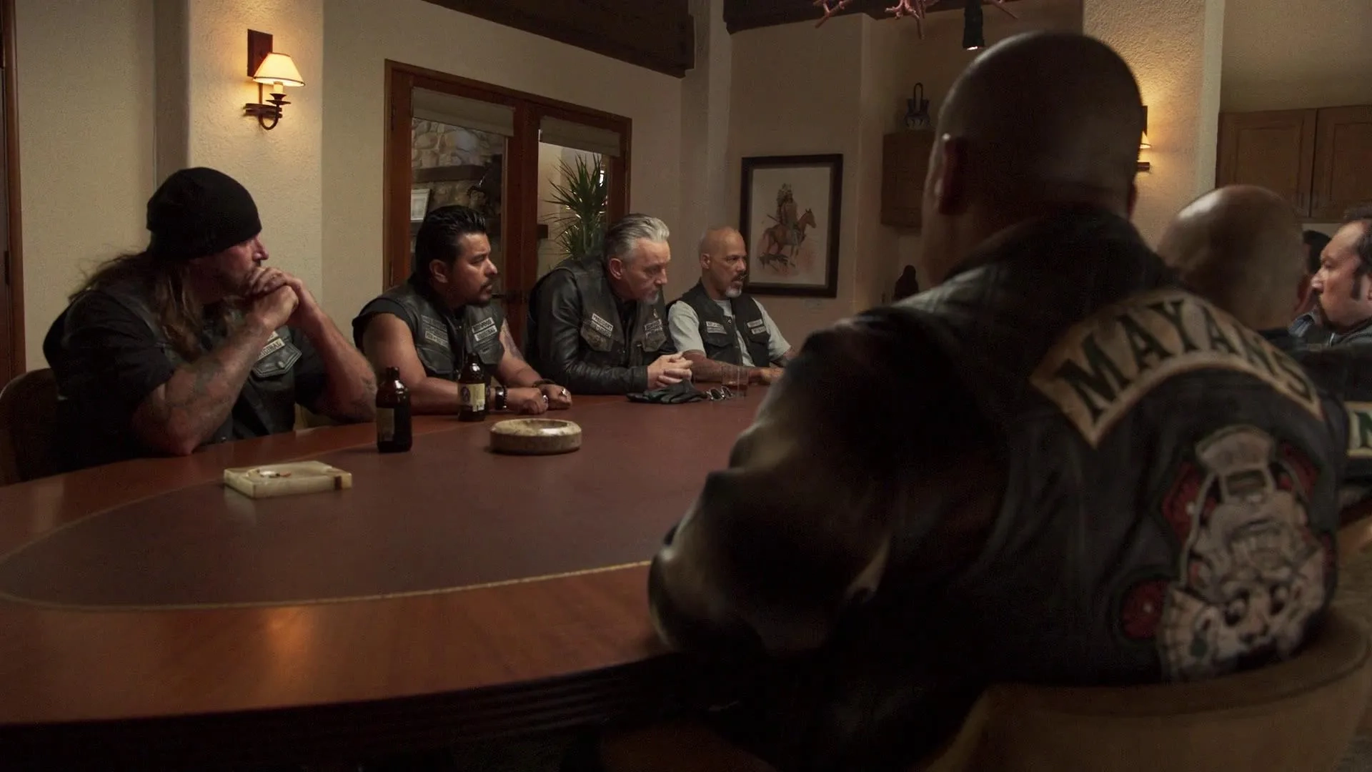 Tommy Flanagan, Jacob Vargas, Ivo Nandi, David Labrava, and Rusty Coones in Mayans M.C.: Kukulkan (2019)