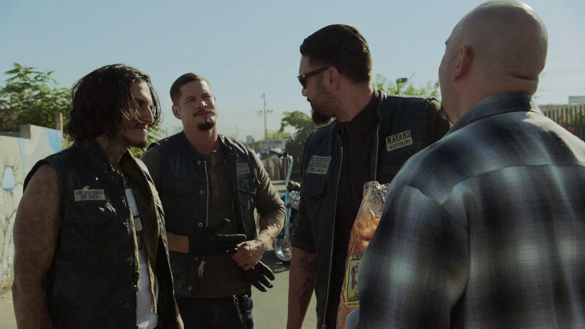 Noel Gugliemi, JD Pardo, Richard Cabral, and Clayton Cardenas in Mayans M.C.: Tohil (2019)