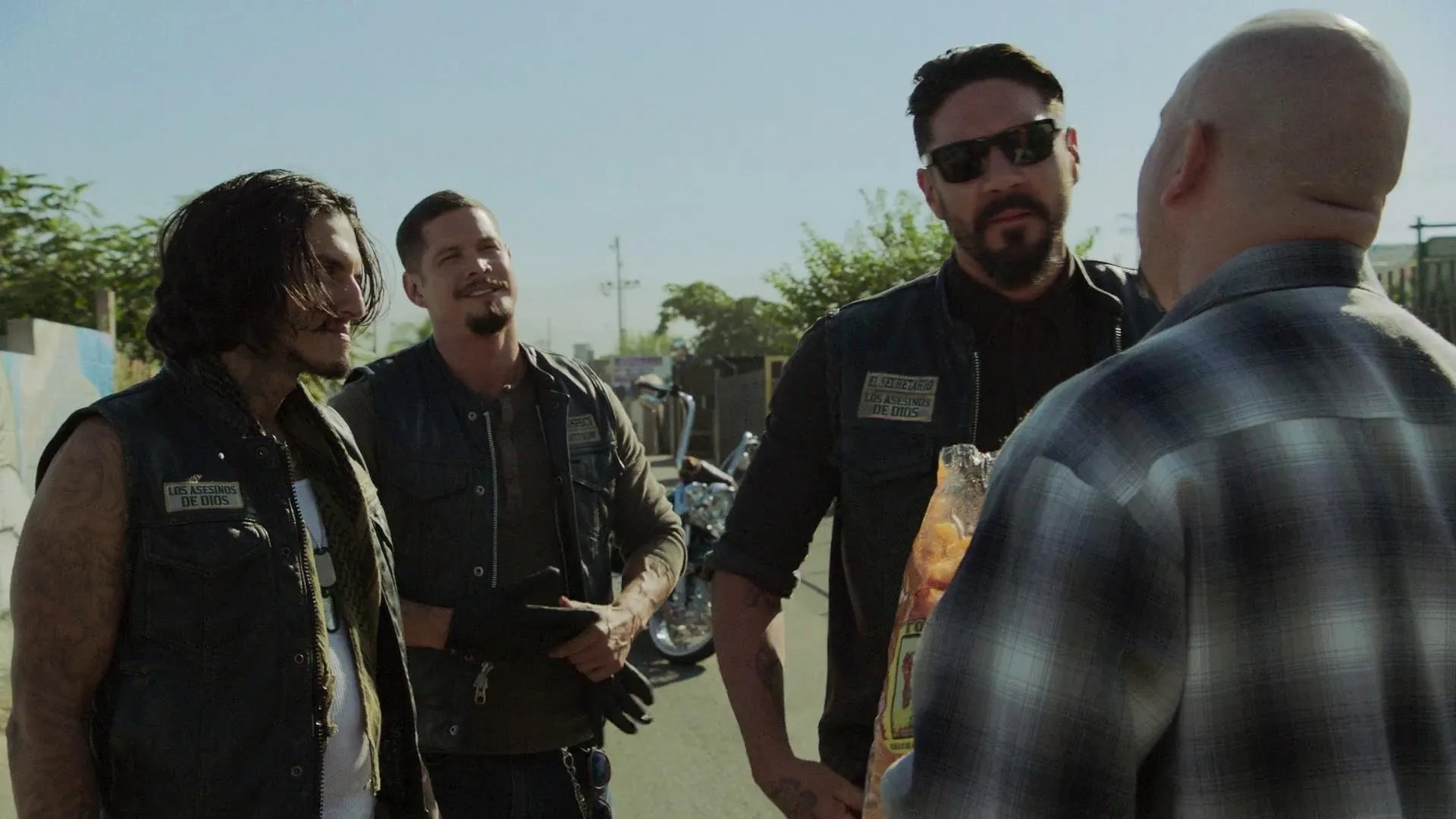 Noel Gugliemi, JD Pardo, Richard Cabral, and Clayton Cardenas in Mayans M.C.: Tohil (2019)