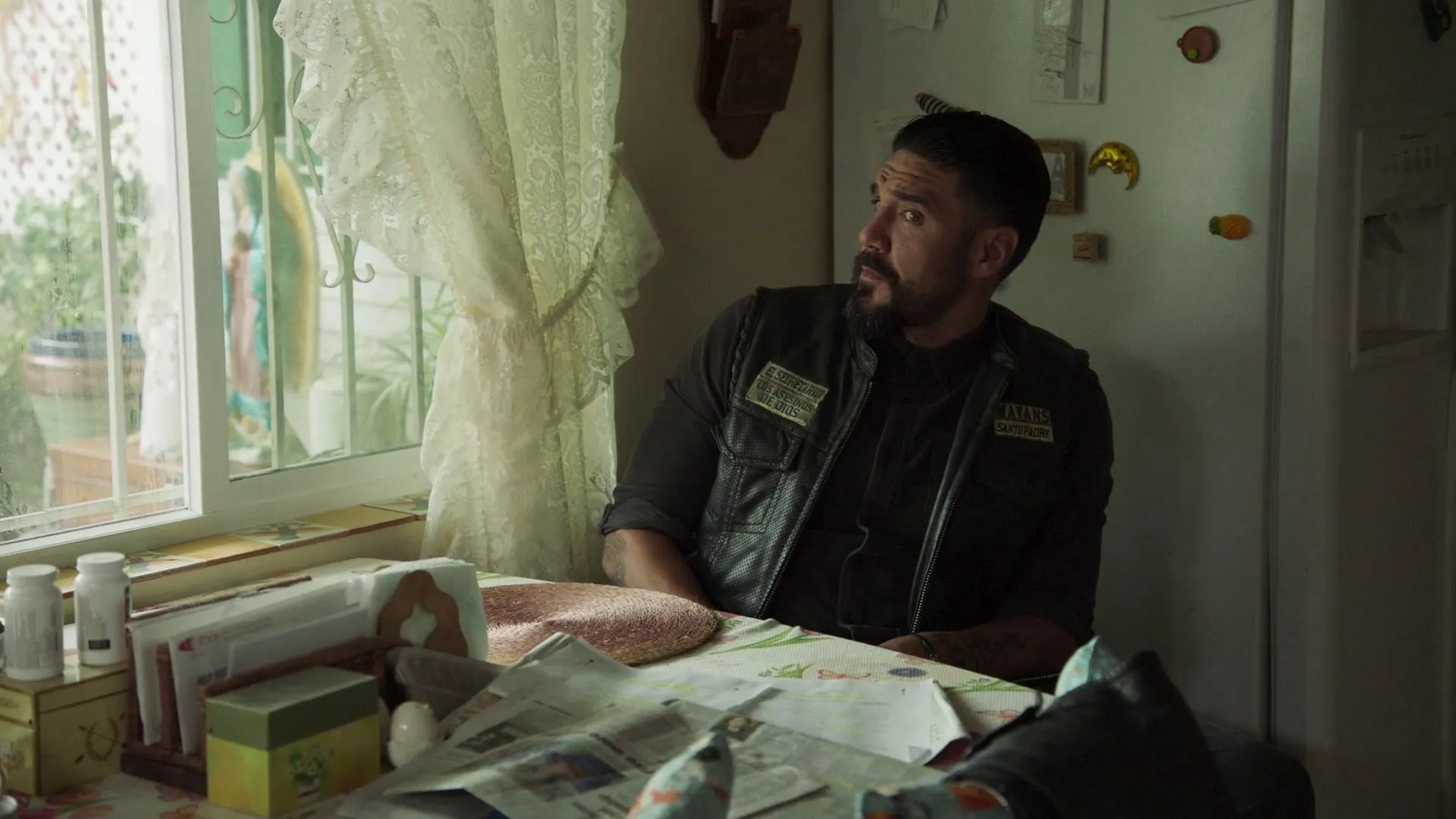 Edward James Olmos and Clayton Cardenas in Mayans M.C.: Tohil (2019)