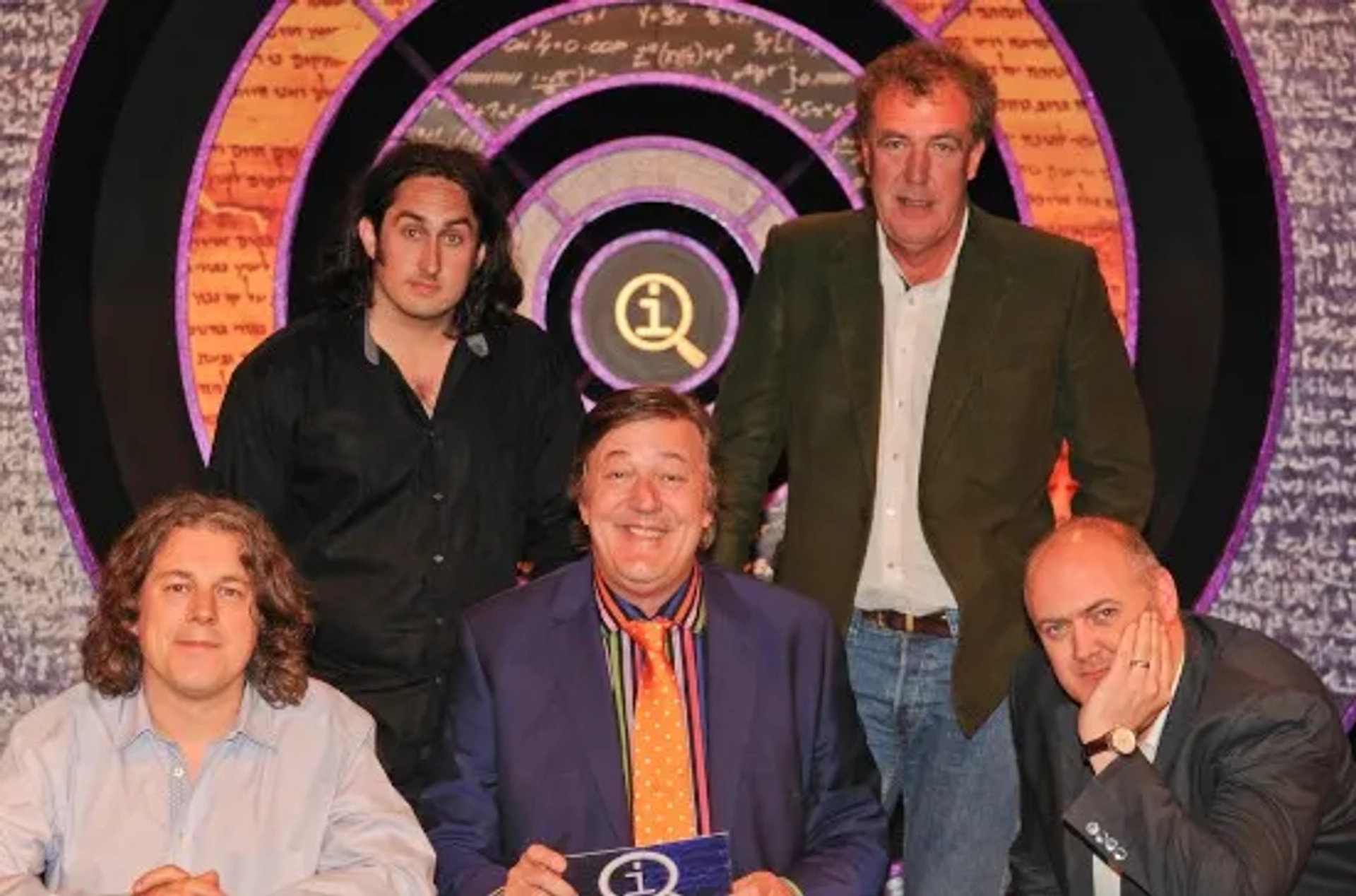 Stephen Fry, Jeremy Clarkson, Alan Davies, Ross Noble, and Dara O Briain in QI (2003)