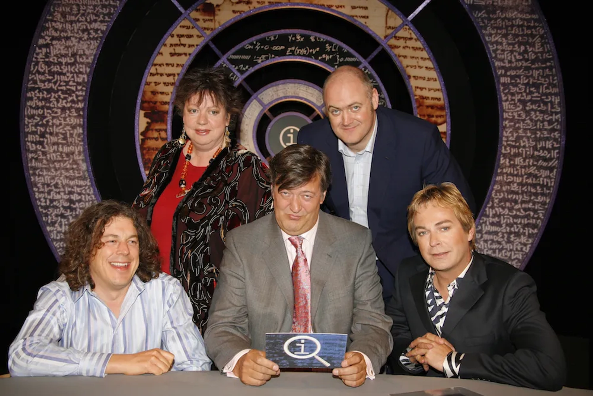 Stephen Fry, Jo Brand, Julian Clary, Alan Davies, and Dara O Briain in QI (2003)