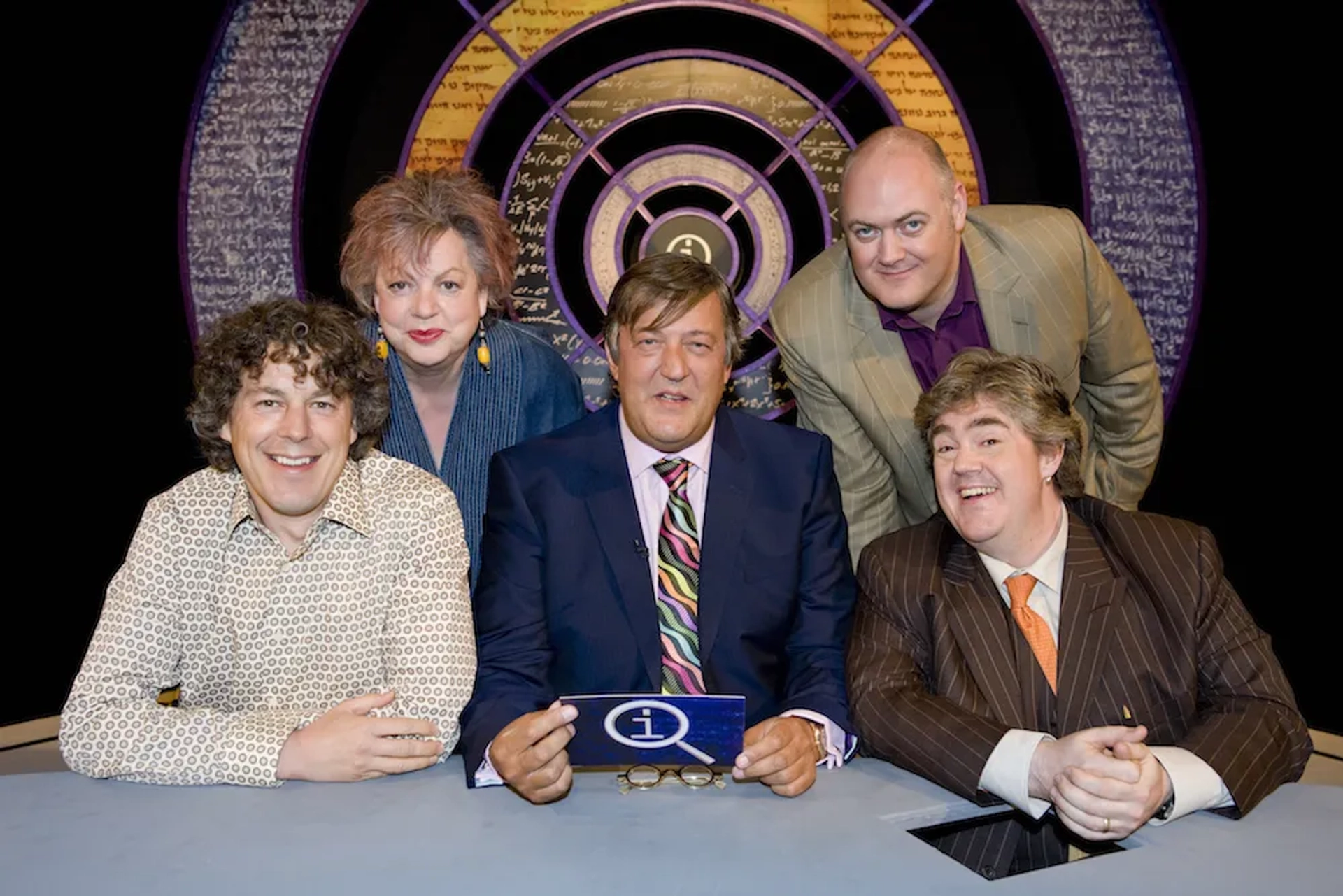 Stephen Fry, Jo Brand, Alan Davies, Phill Jupitus, and Dara O Briain in QI (2003)