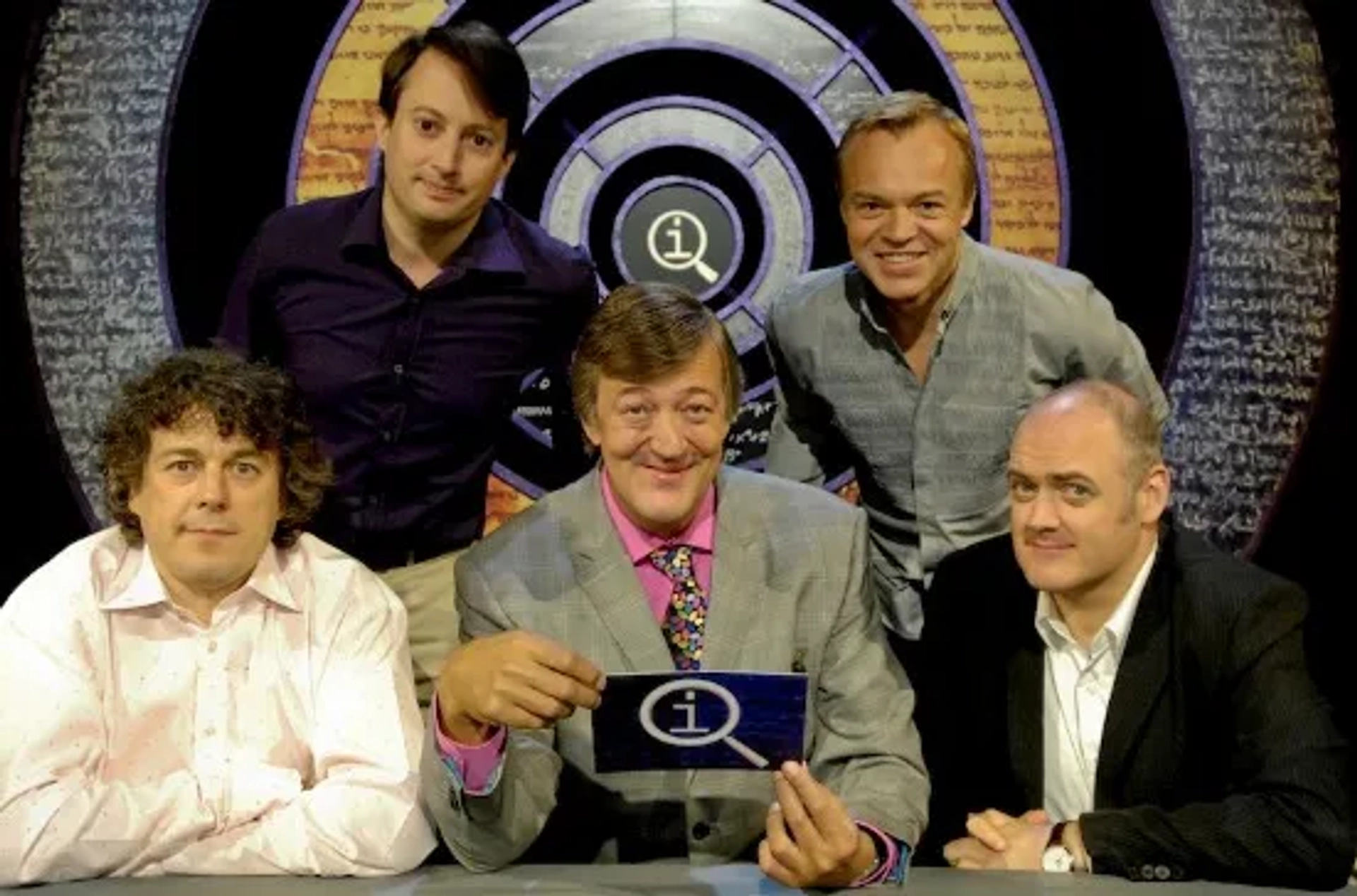 Stephen Fry, Alan Davies, David Mitchell, Graham Norton, and Dara O Briain in QI (2003)