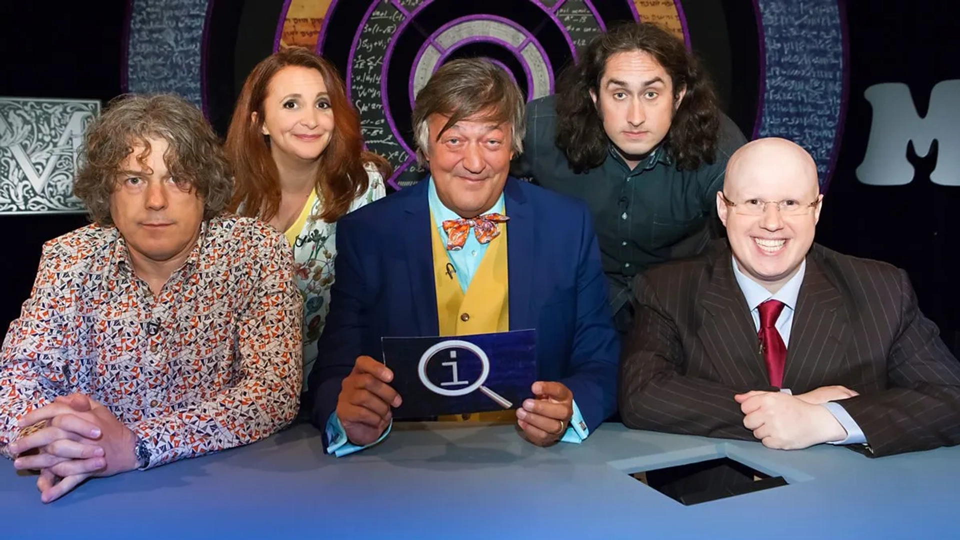 Stephen Fry, Alan Davies, Matt Lucas, Ross Noble, and Lucy Porter in QI (2003)