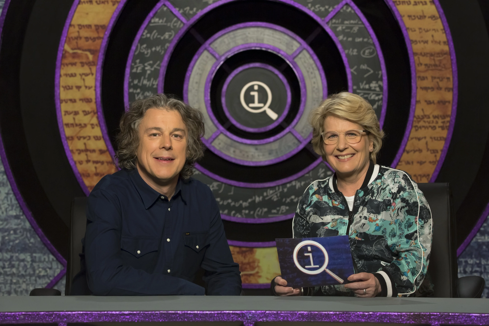 Alan Davies and Sandi Toksvig in QI (2003)