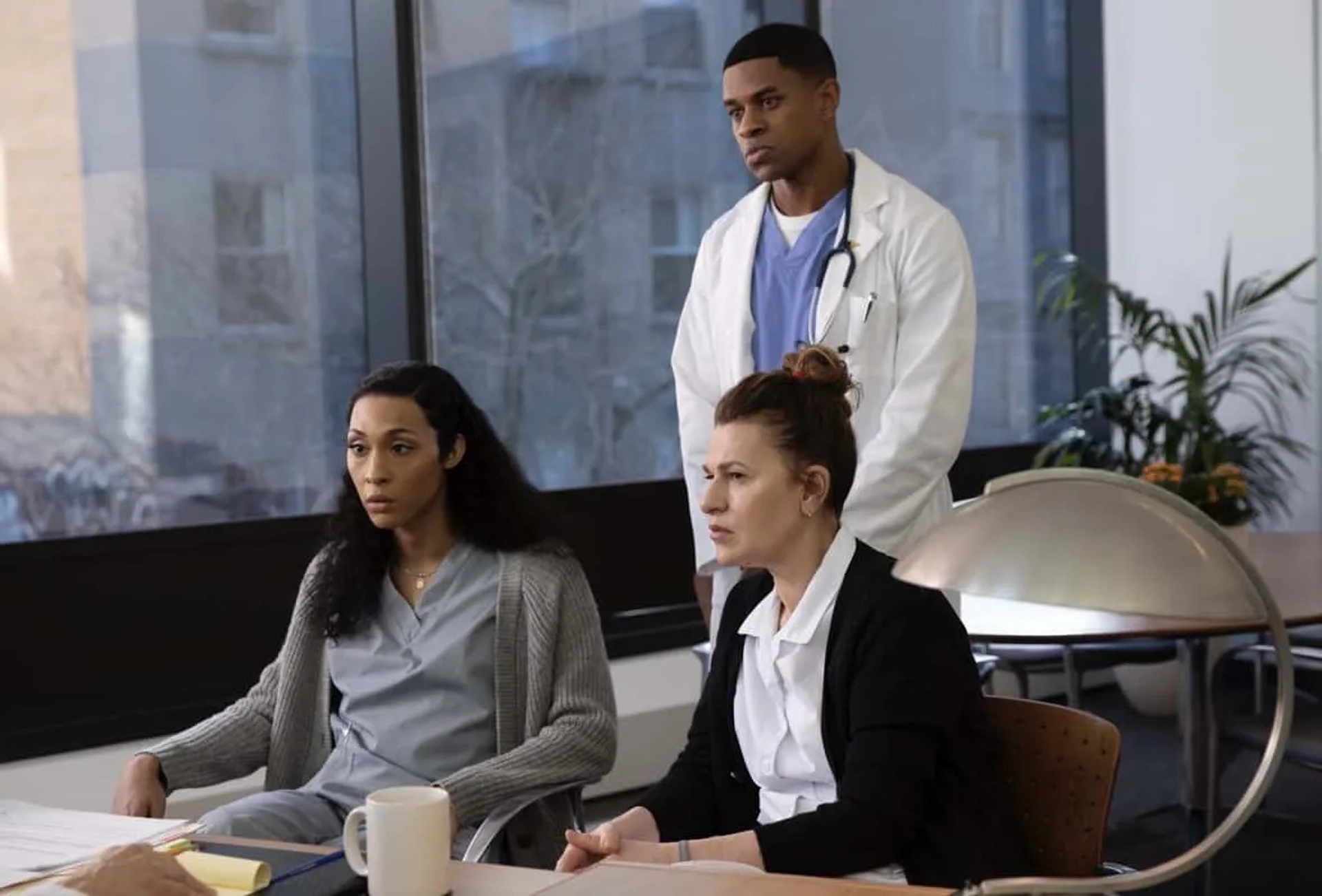 Sandra Bernhard, Michaela Jaé (MJ) Rodriguez, and Jeremy Pope in Pose: Series Finale (Part I) (2021)