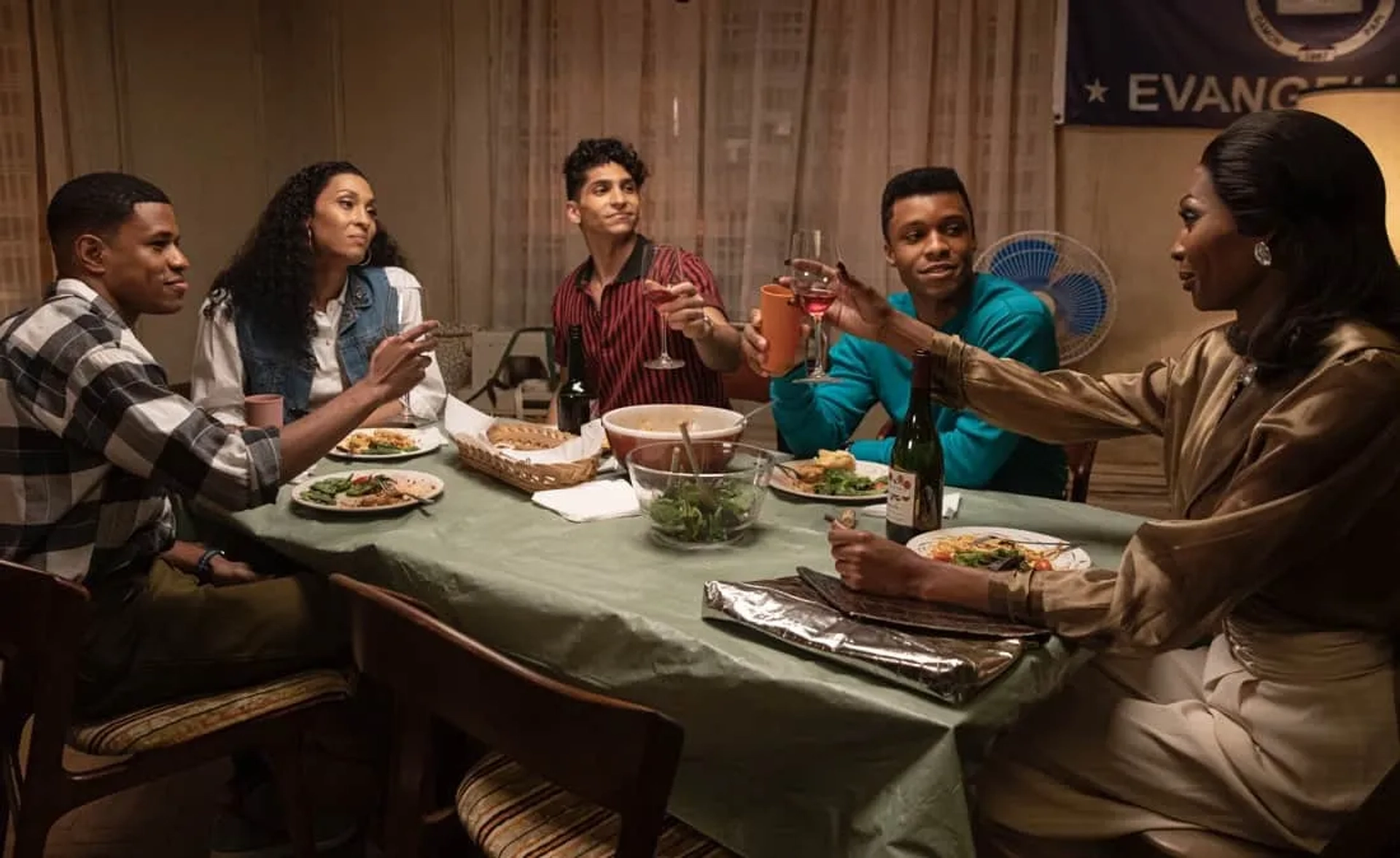 Michaela Jaé (MJ) Rodriguez, Dyllon Burnside, Angel Bismark, Jeremy Pope, and Dominique Jackson in Pose: The Trunk (2021)