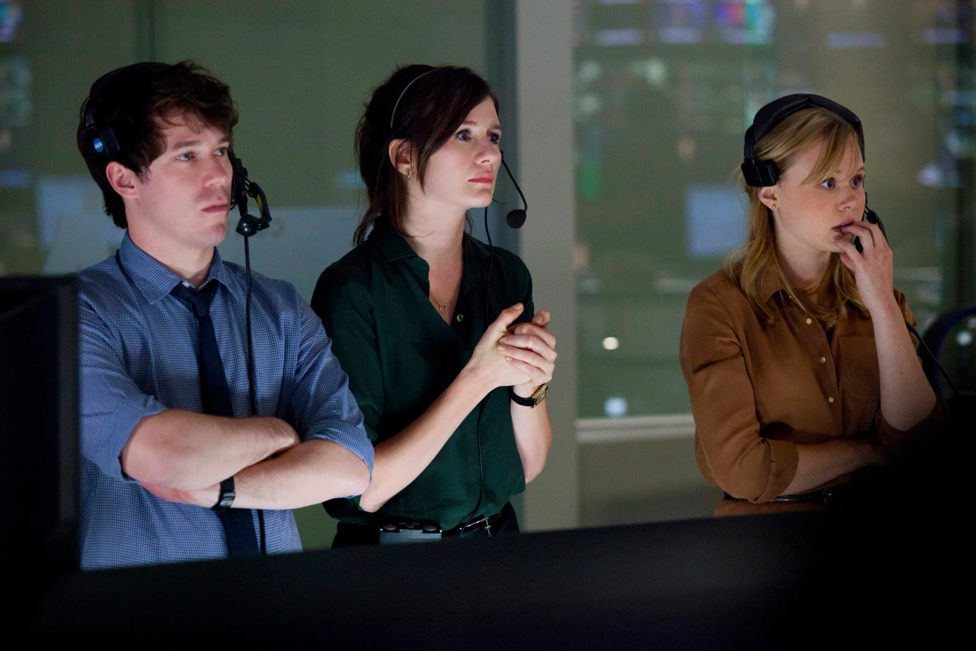 John Gallagher Jr., Emily Mortimer, and Alison Pill in The Newsroom (2012)