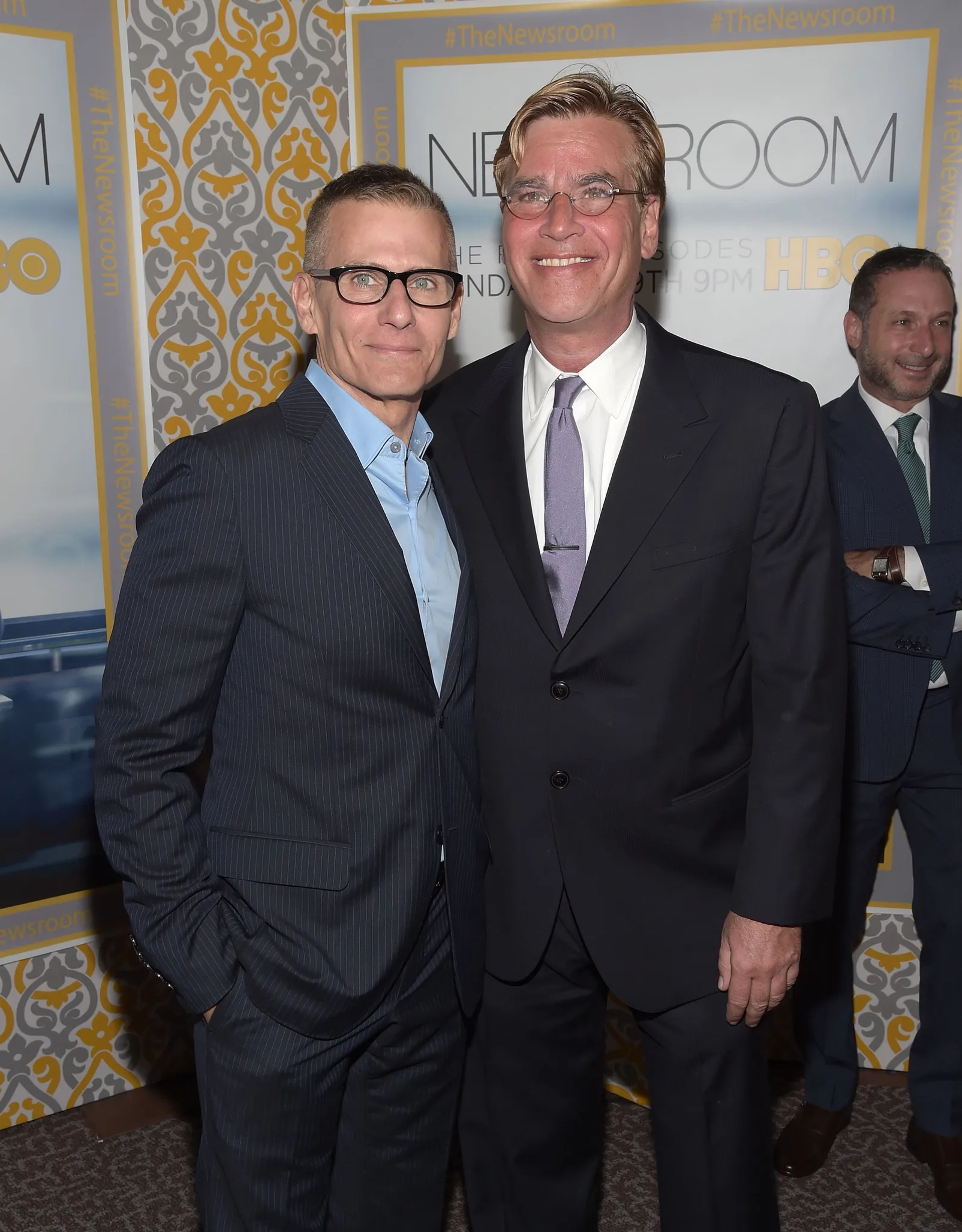 Aaron Sorkin and Michael Lombardo at an event for The Newsroom (2012)