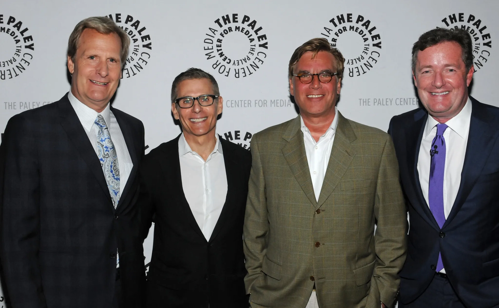 Jeff Daniels, Piers Morgan, Aaron Sorkin, and Michael Lombardo at an event for The Newsroom (2012)