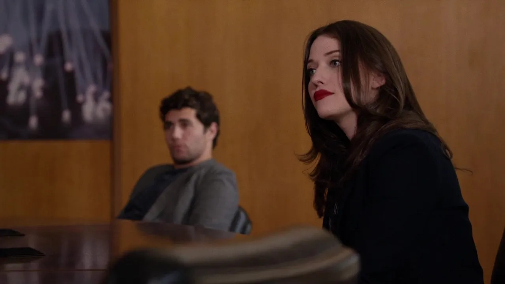 Kat Dennings and Christopher Nicholas Smith in The Newsroom (2012)