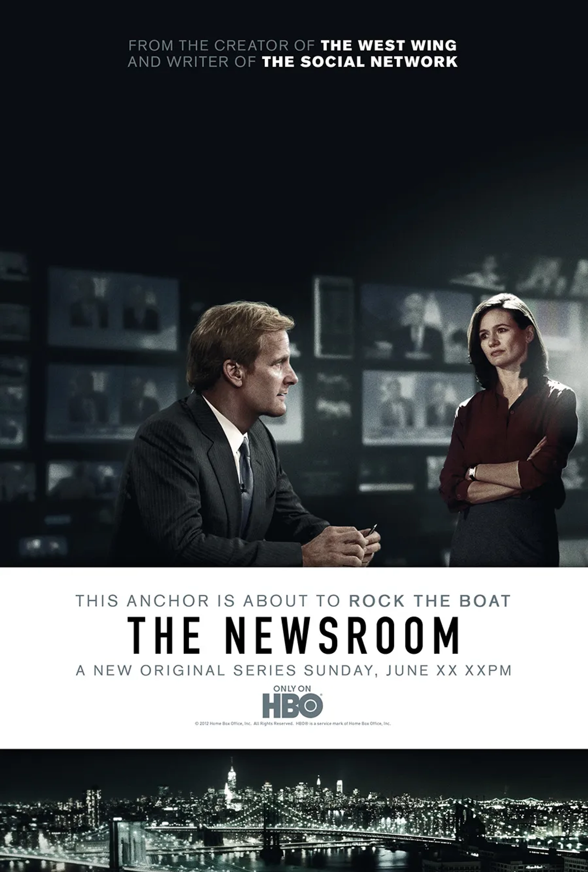 Jeff Daniels and Emily Mortimer in The Newsroom (2012)