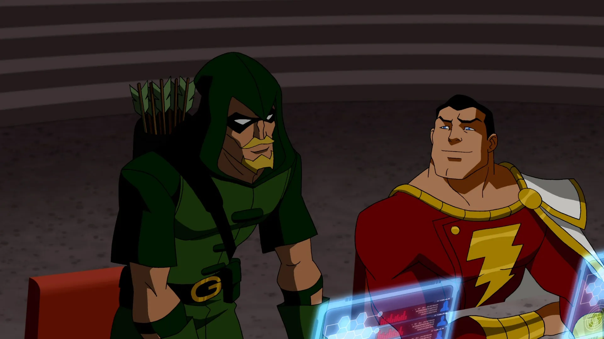 Chad Lowe and Alan Tudyk in Young Justice (2010)