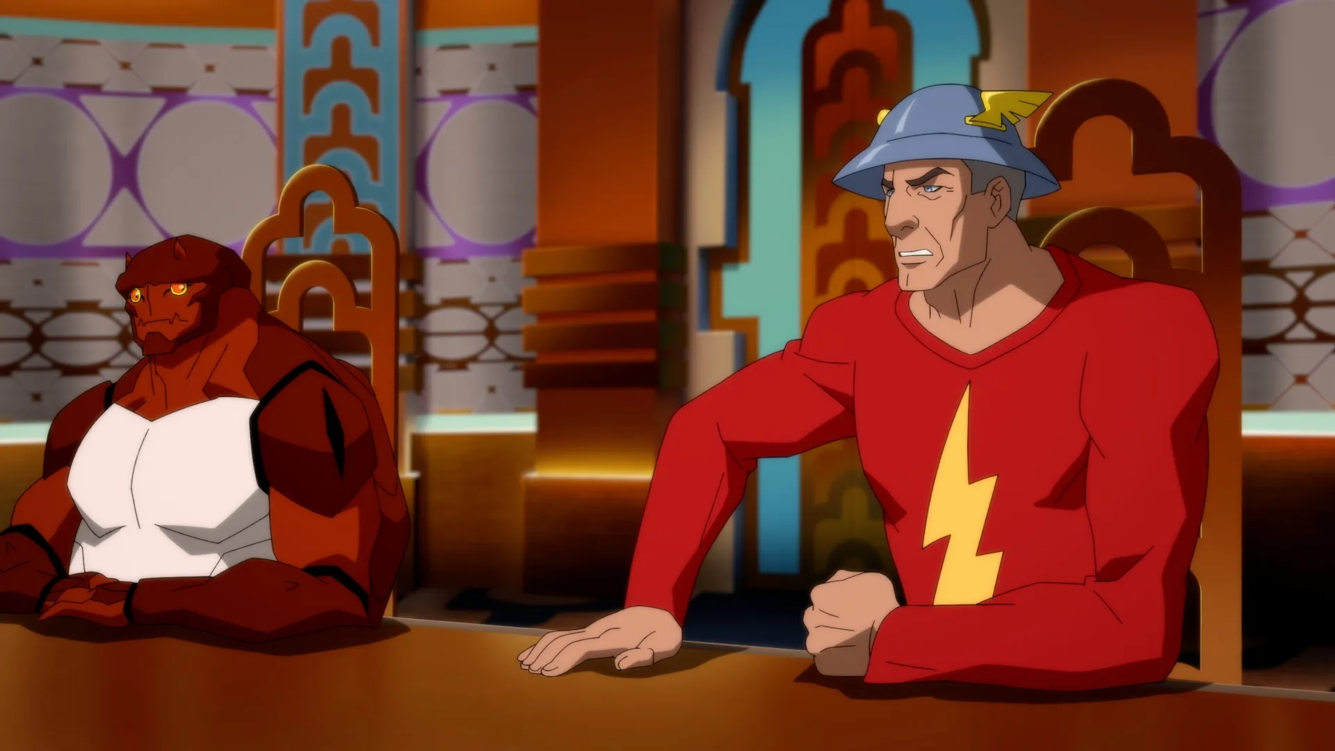 Geoff Pierson and Jason Spisak in Young Justice: Forbidden Secrets of Civilizations Past (2022)