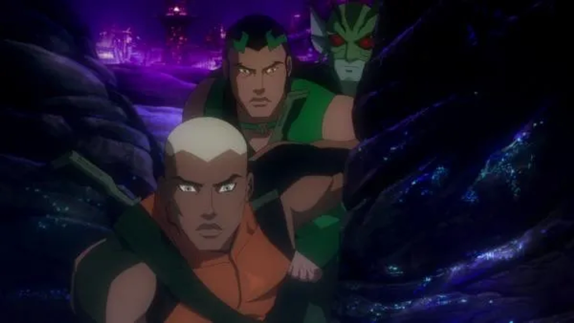 Yuri Lowenthal, Khary Payton, and Robbie Daymond in Young Justice (2010)