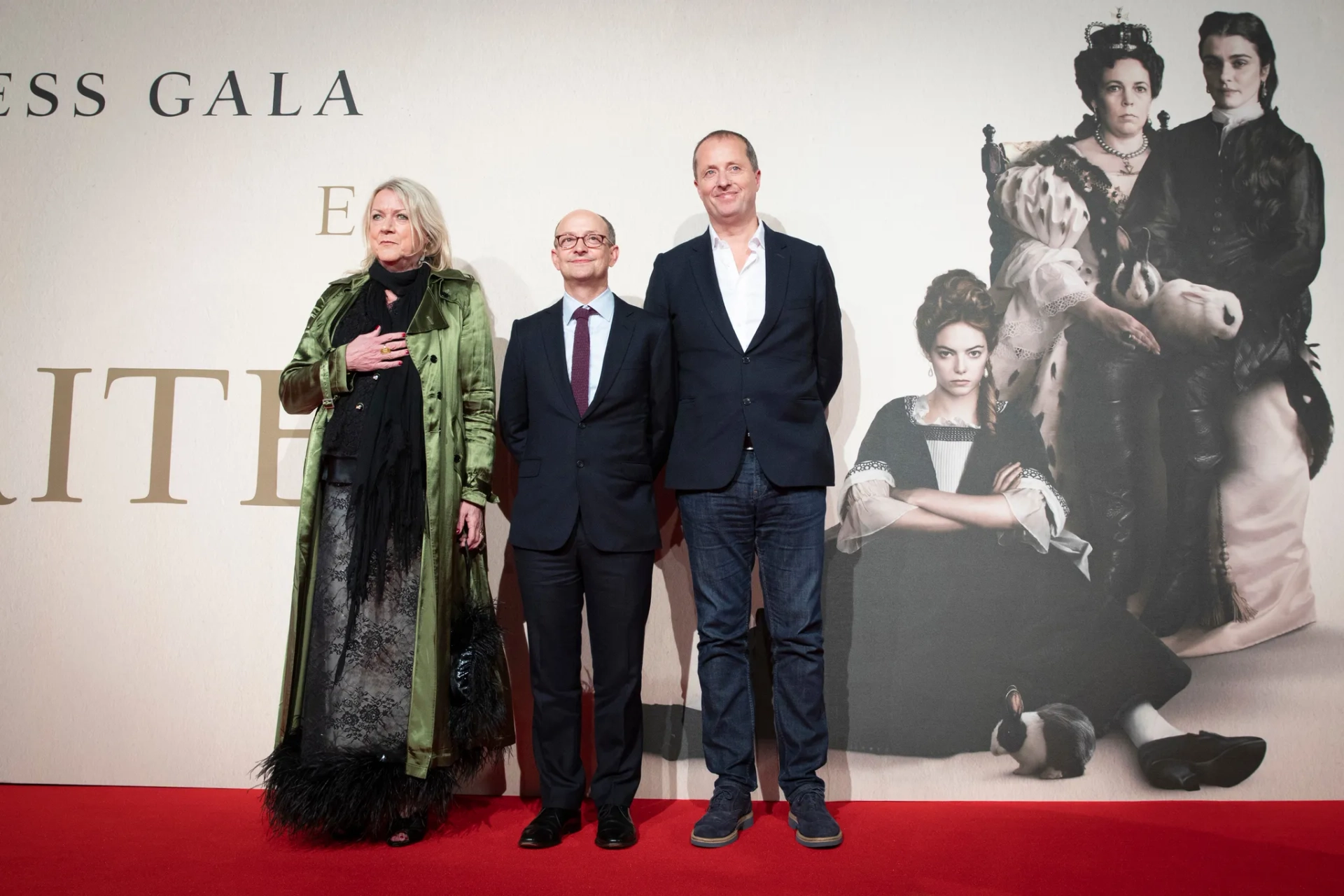 Ceci Dempsey, Ed Guiney, and Andrew Lowe at an event for The Favourite (2018)