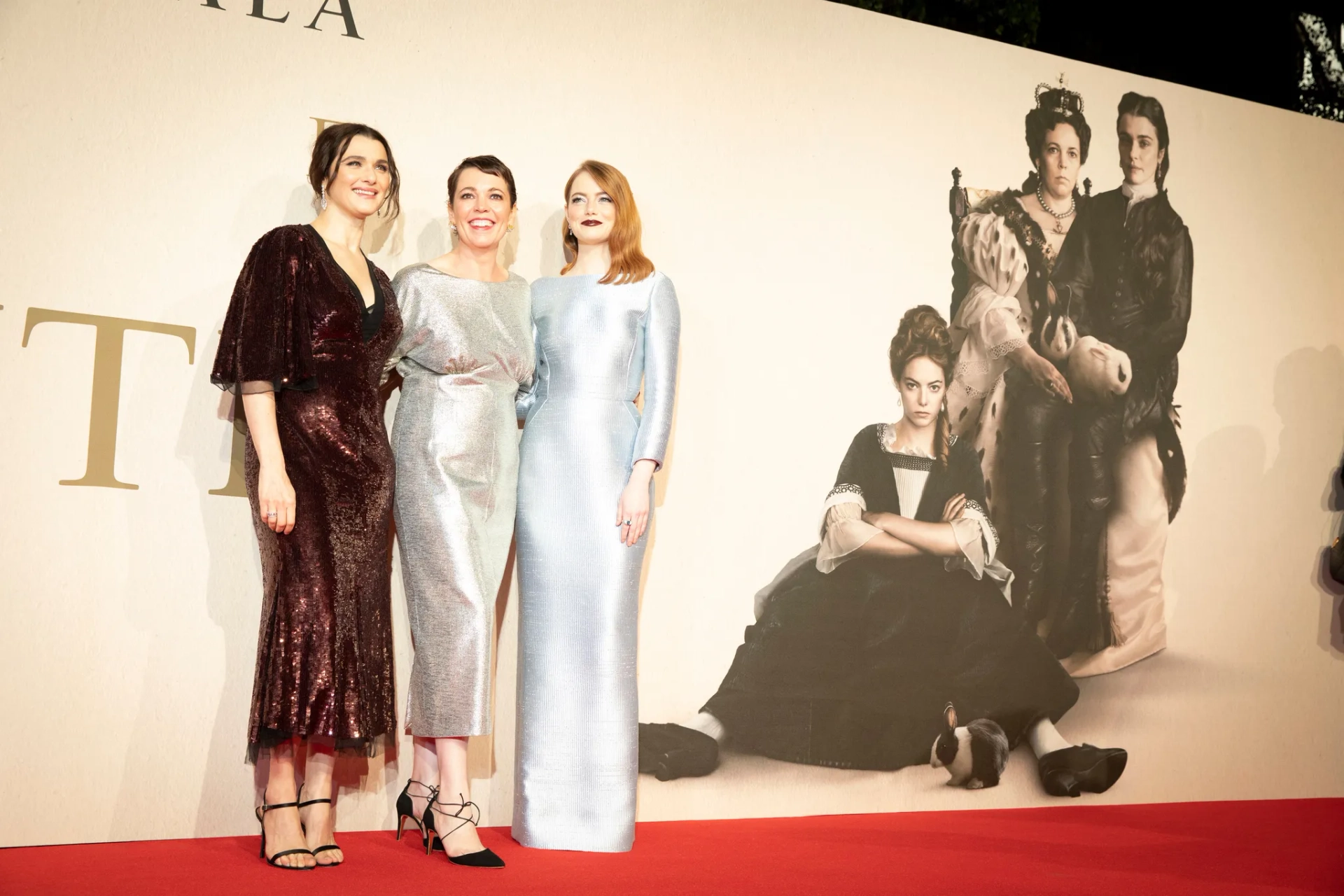 Rachel Weisz, Emma Stone, and Olivia Colman at an event for The Favourite (2018)