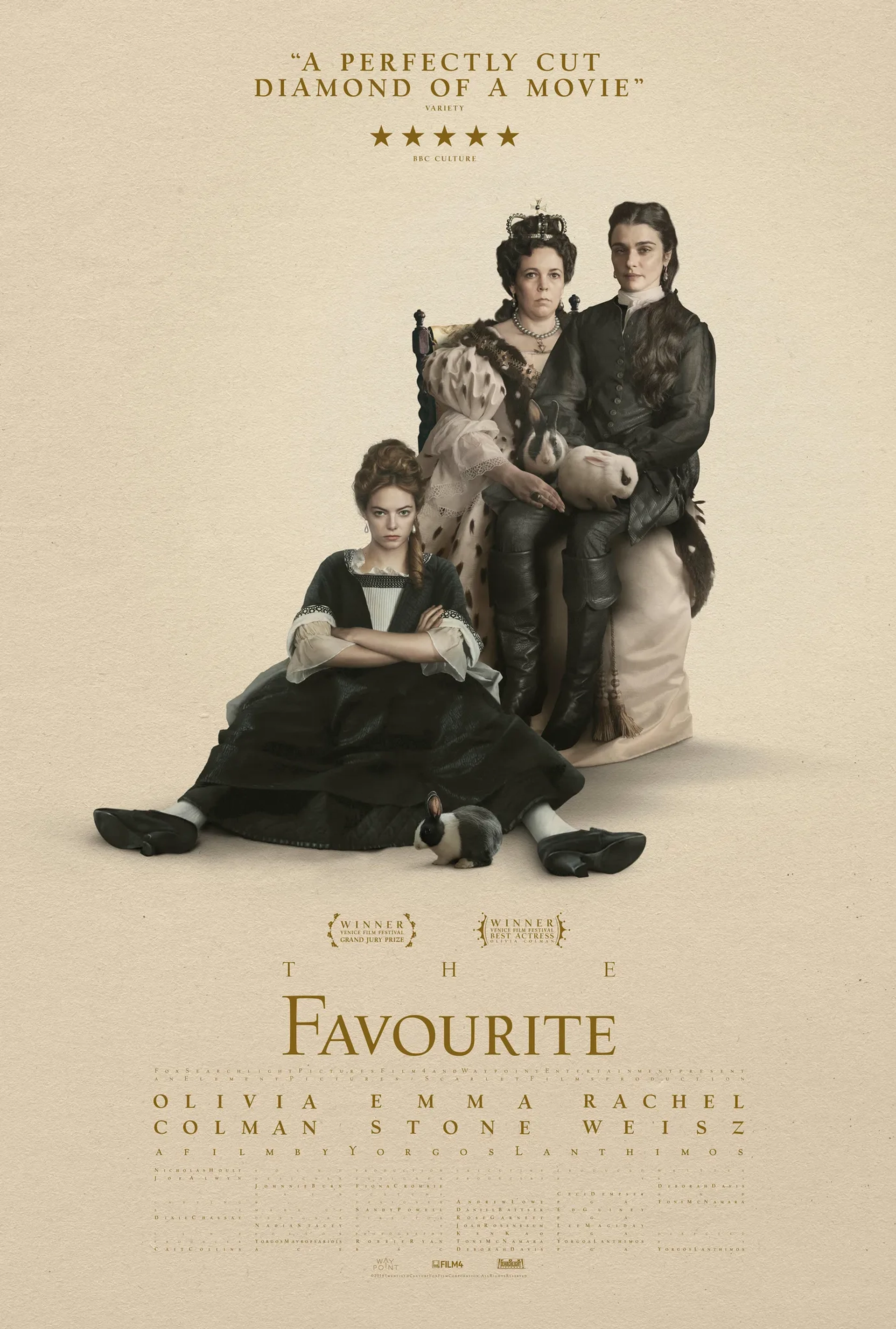 Rachel Weisz, Emma Stone, and Olivia Colman in The Favourite (2018)