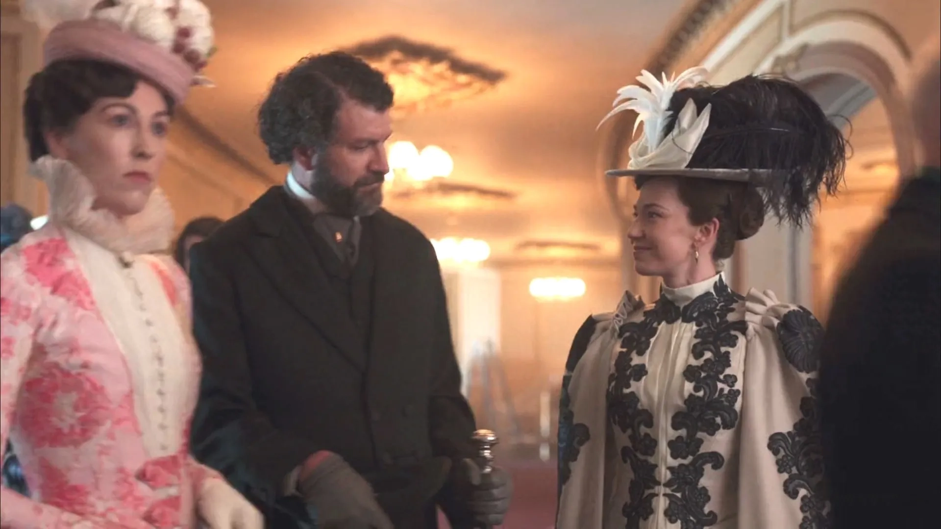 Robert Loftus, Kelley Curran, and Carrie Coon in The Gilded Age (2022)