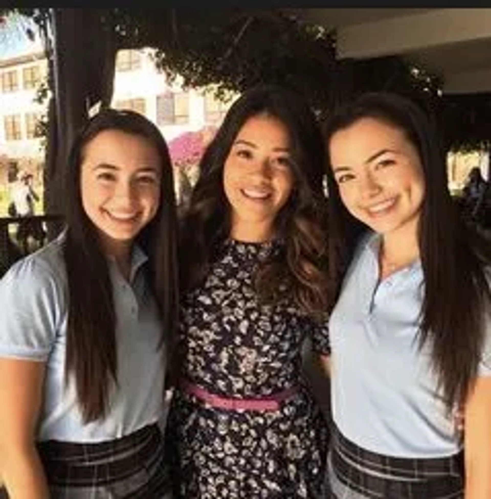 Still of Veronica Merrell, Gina Rodriguez, and Vanessa Merrell in Jane the Virgin (2014)