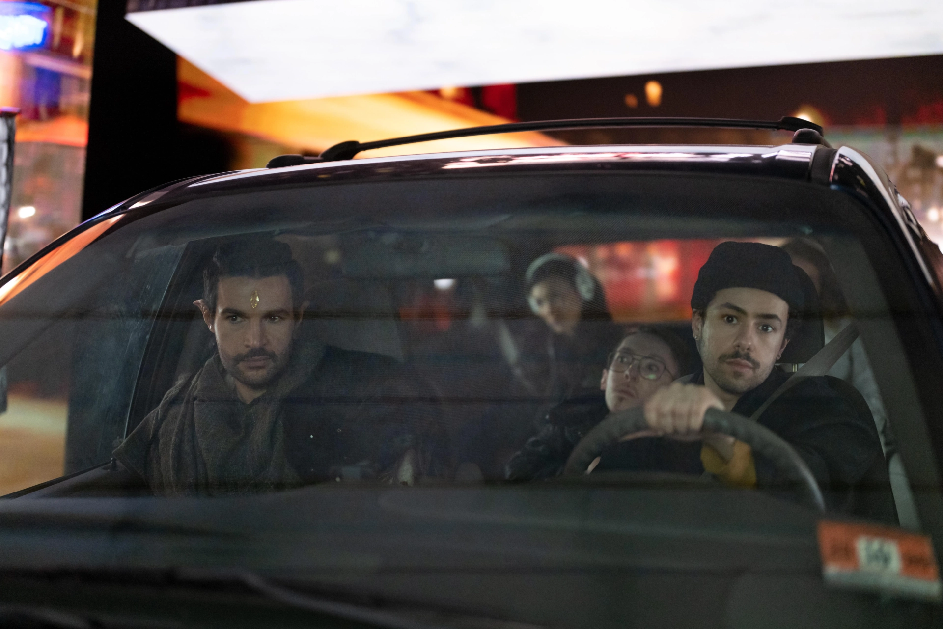 Bettina Bilger, Christopher Abbott, Ramy Youssef, Steve Way, and Bella Hadid in Ramy: That's What She Said (2022)