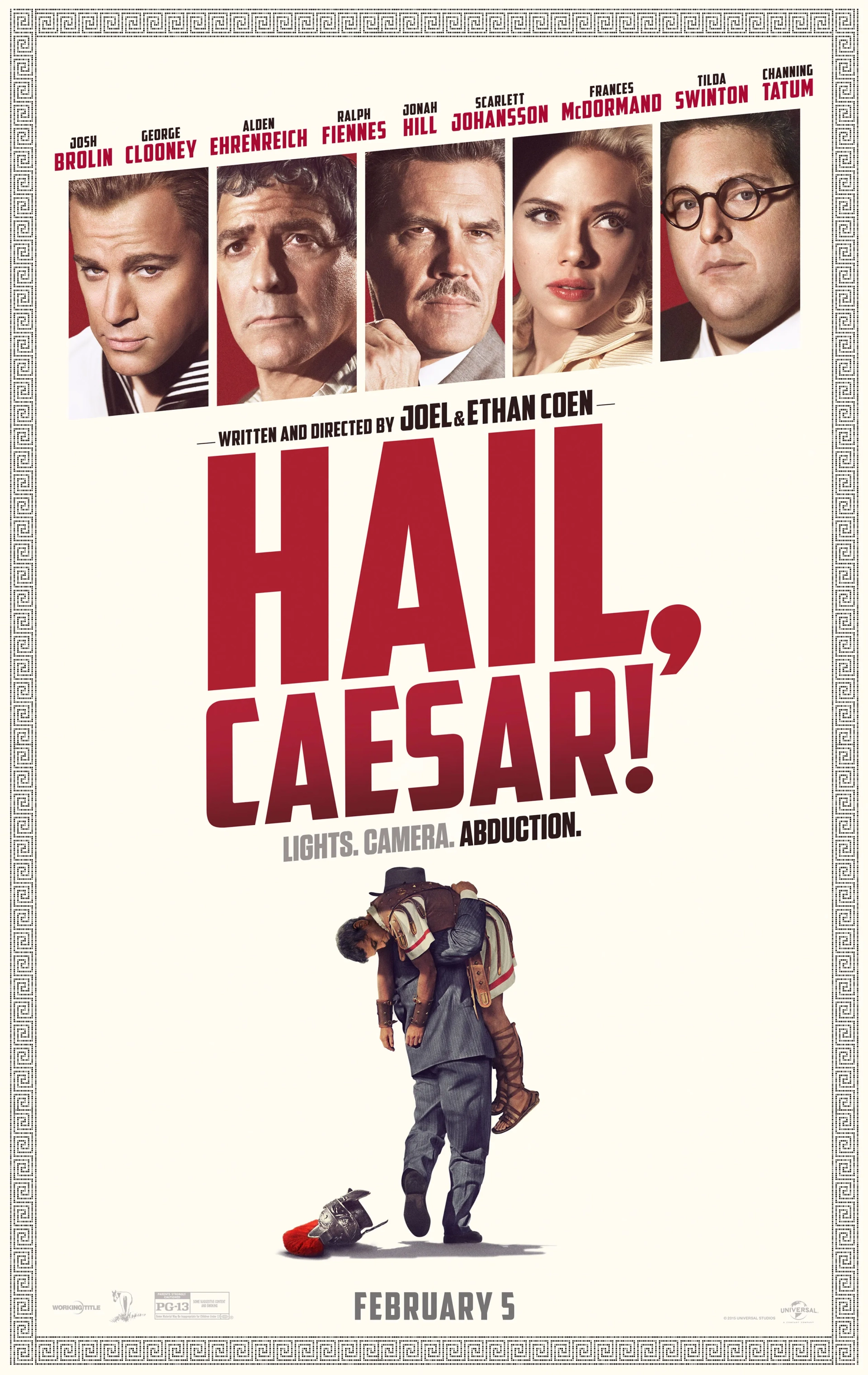 George Clooney, Josh Brolin, Scarlett Johansson, Channing Tatum, and Jonah Hill in Hail, Caesar! (2016)