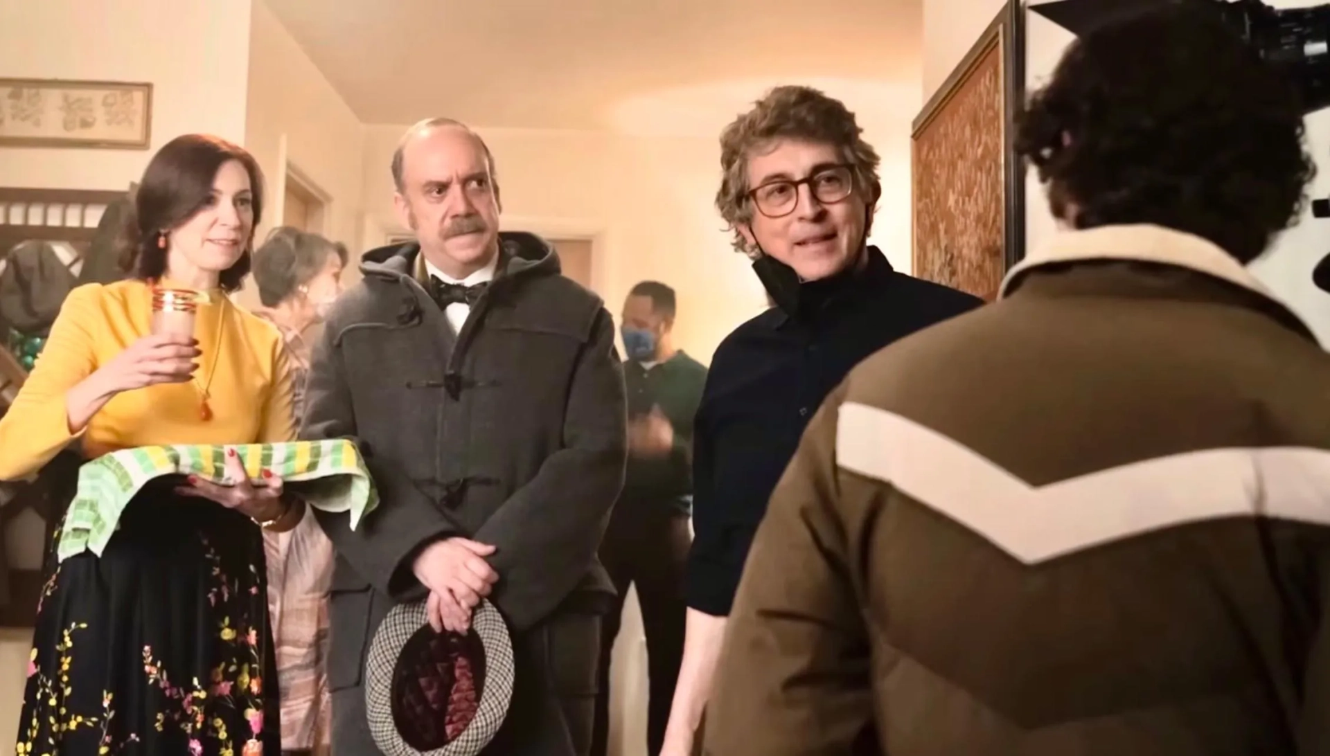 Paul Giamatti, Alexander Payne, Carrie Preston, and Dominic Sessa in The Holdovers (2023)