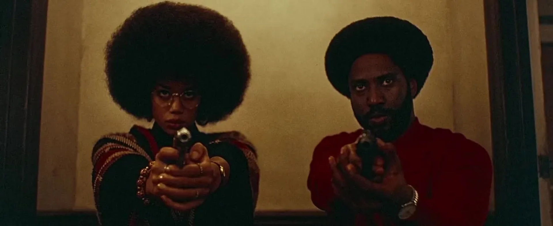 John David Washington and Laura Harrier in BlacKkKlansman (2018)