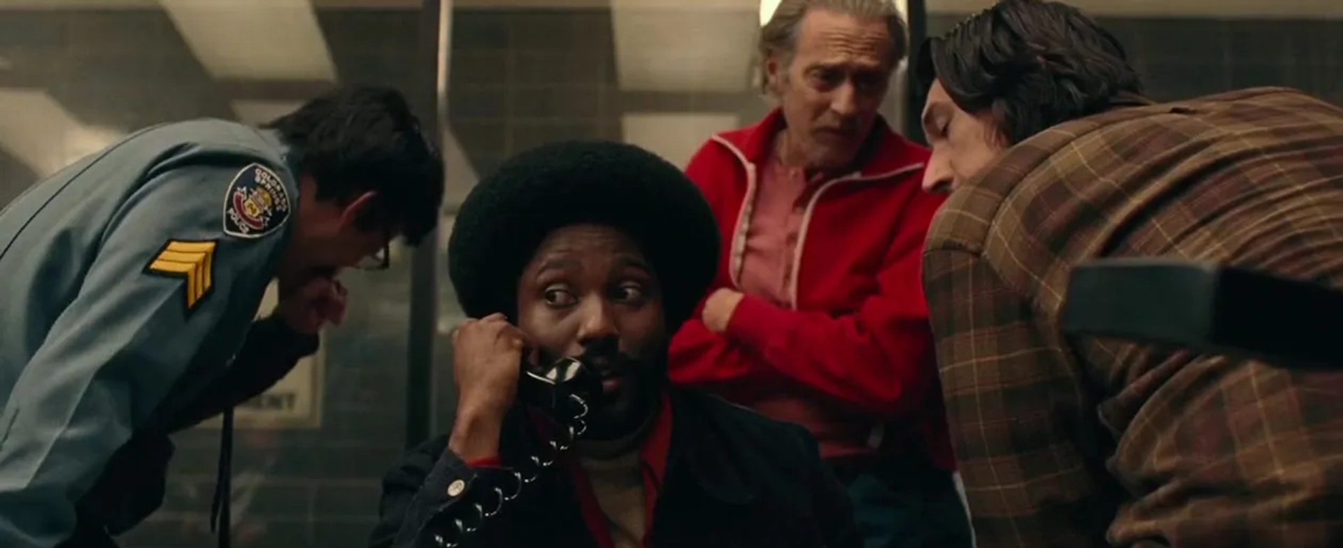 Michael Buscemi, Ken Garito, John David Washington, and Adam Driver in BlacKkKlansman (2018)