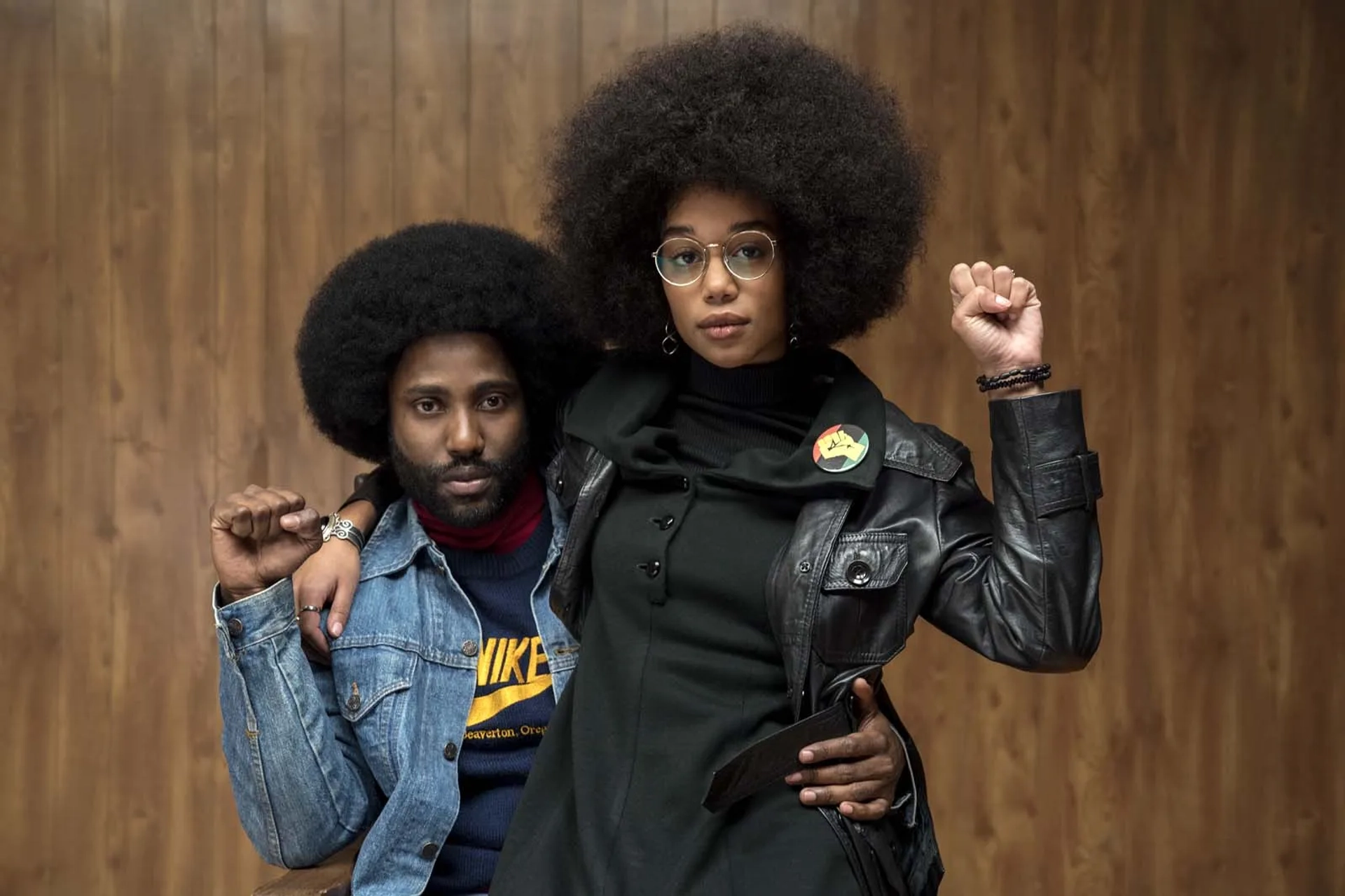 John David Washington and Laura Harrier in BlacKkKlansman (2018)