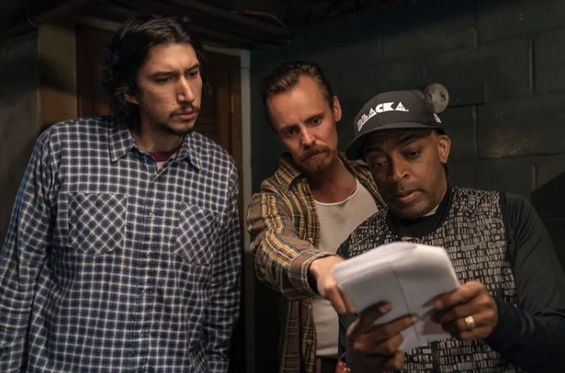 Spike Lee, Jasper Pääkkönen, and Adam Driver in BlacKkKlansman (2018)