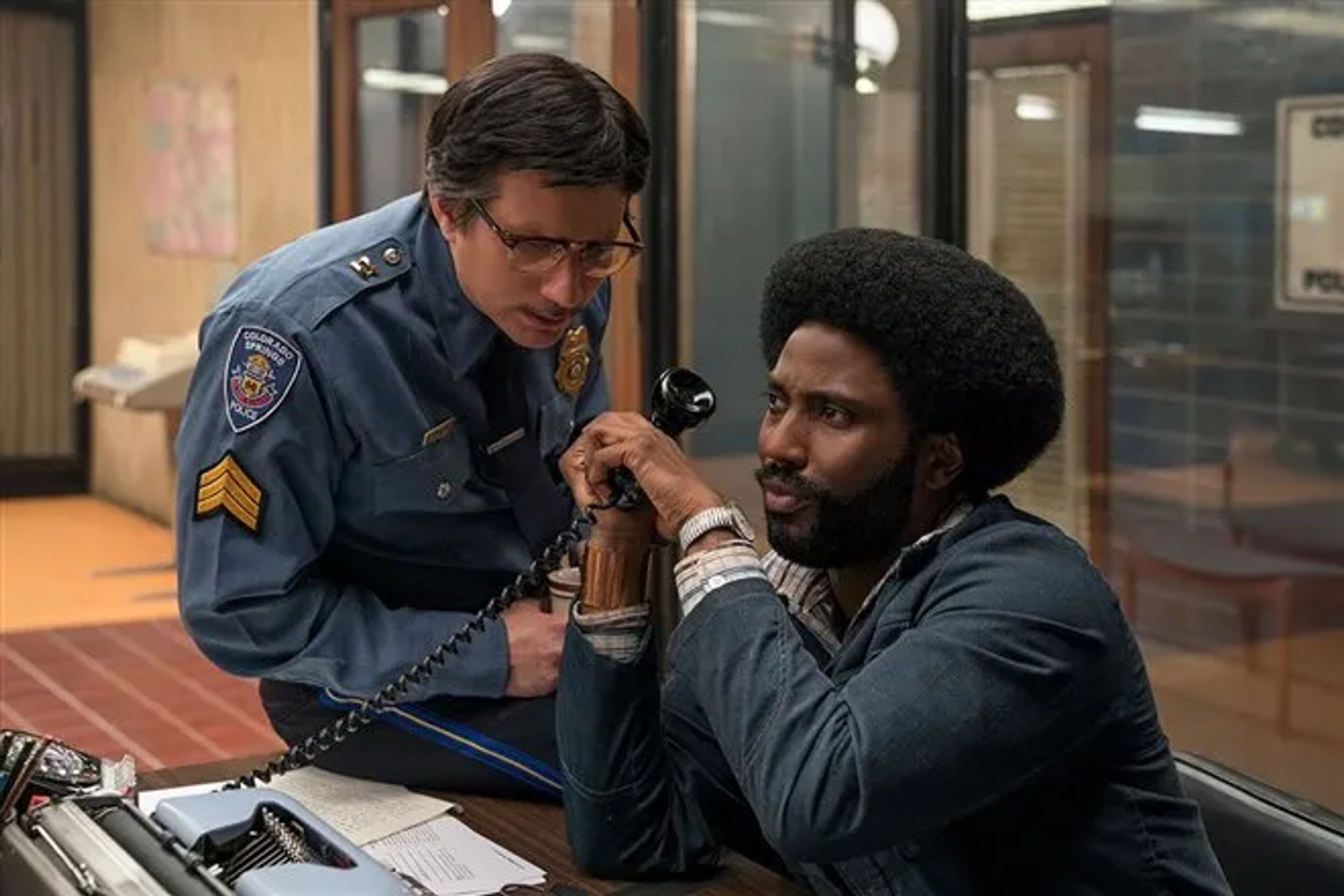 John David Washington and Ken Garito in BlacKkKlansman