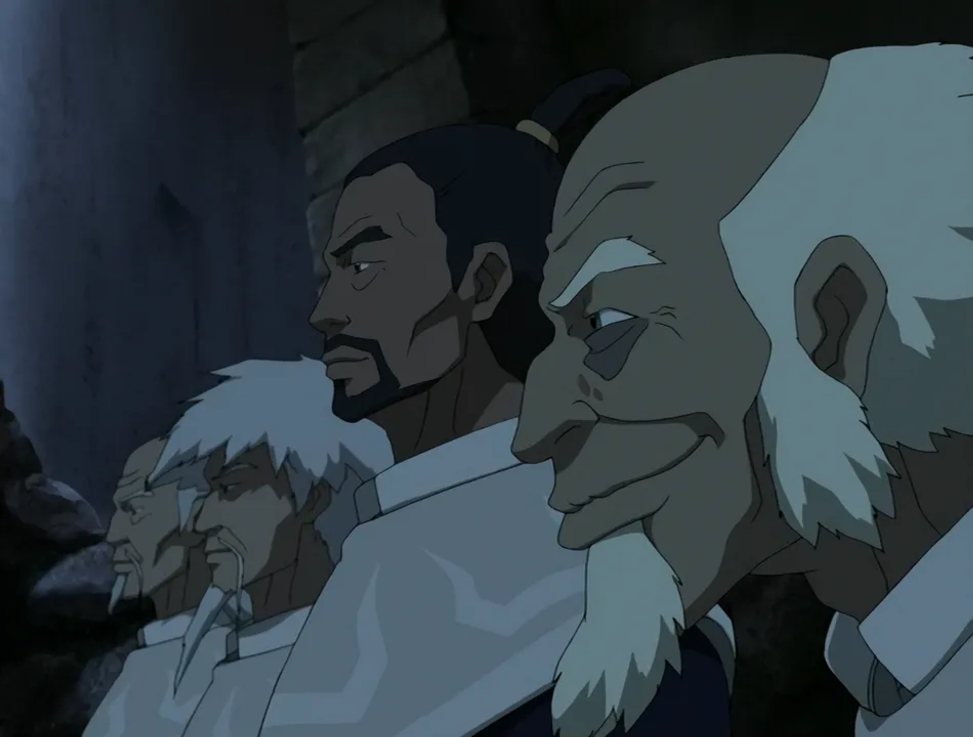 Robert Patrick, Victor Brandt, André Sogliuzzo, and Keone Young in Avatar: The Last Airbender (2005)