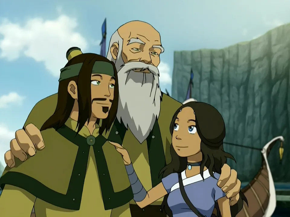 Kevin Michael Richardson, Mae Whitman, and Michael Dow in Avatar: The Last Airbender (2005)