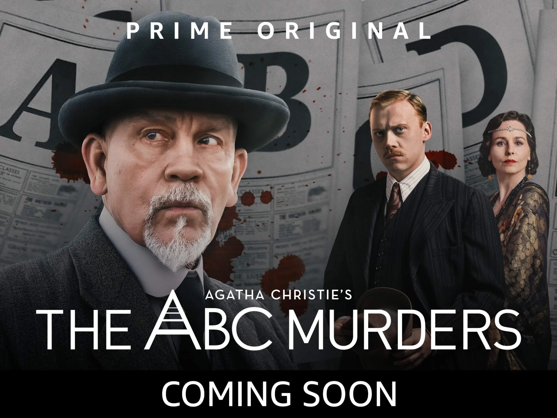 John Malkovich, Tara Fitzgerald, and Rupert Grint in The ABC Murders (2018)