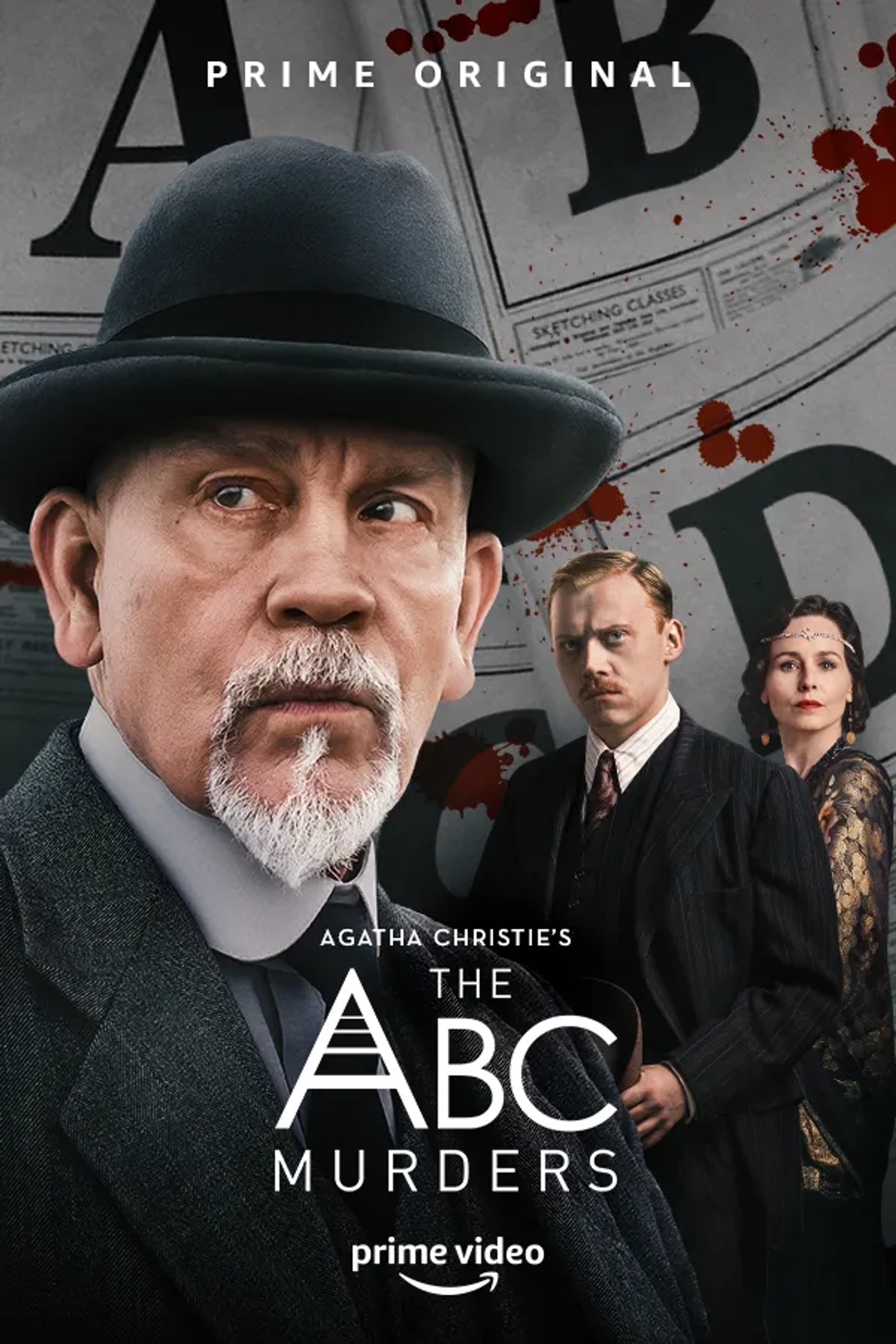 John Malkovich, Tara Fitzgerald, and Rupert Grint in The ABC Murders (2018)