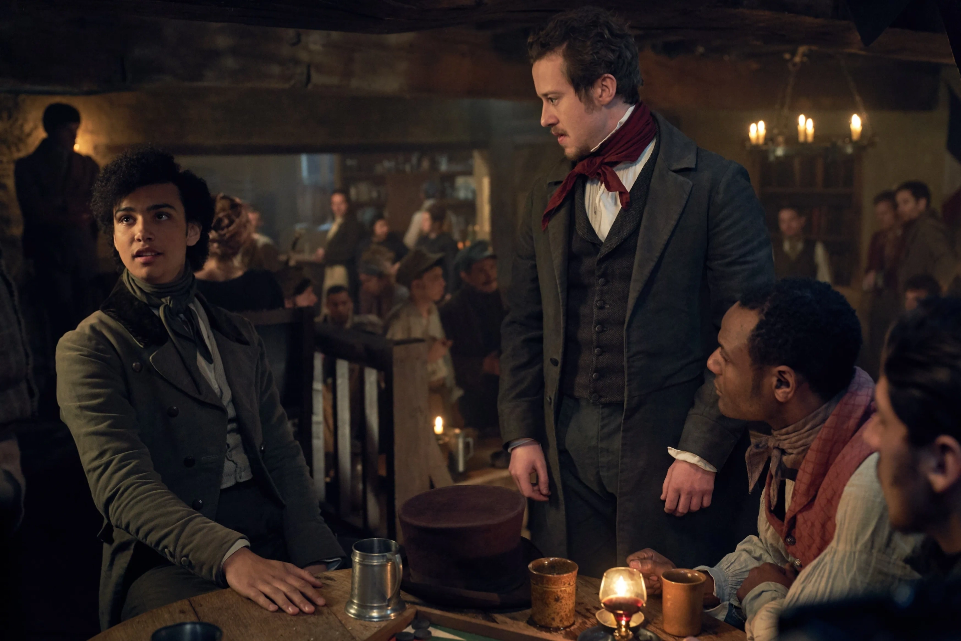 Joseph Quinn and Archie Madekwe in Les Misérables (2018)