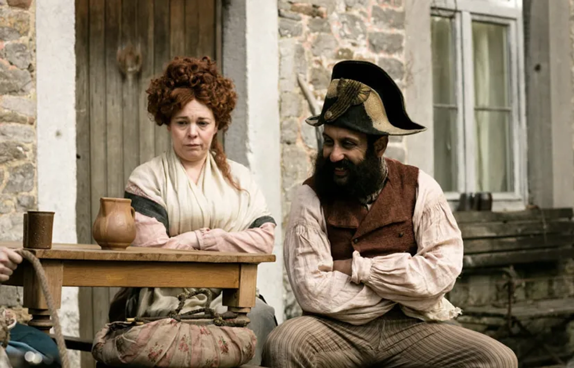 Olivia Colman and Adeel Akhtar in Les Misérables (2018)