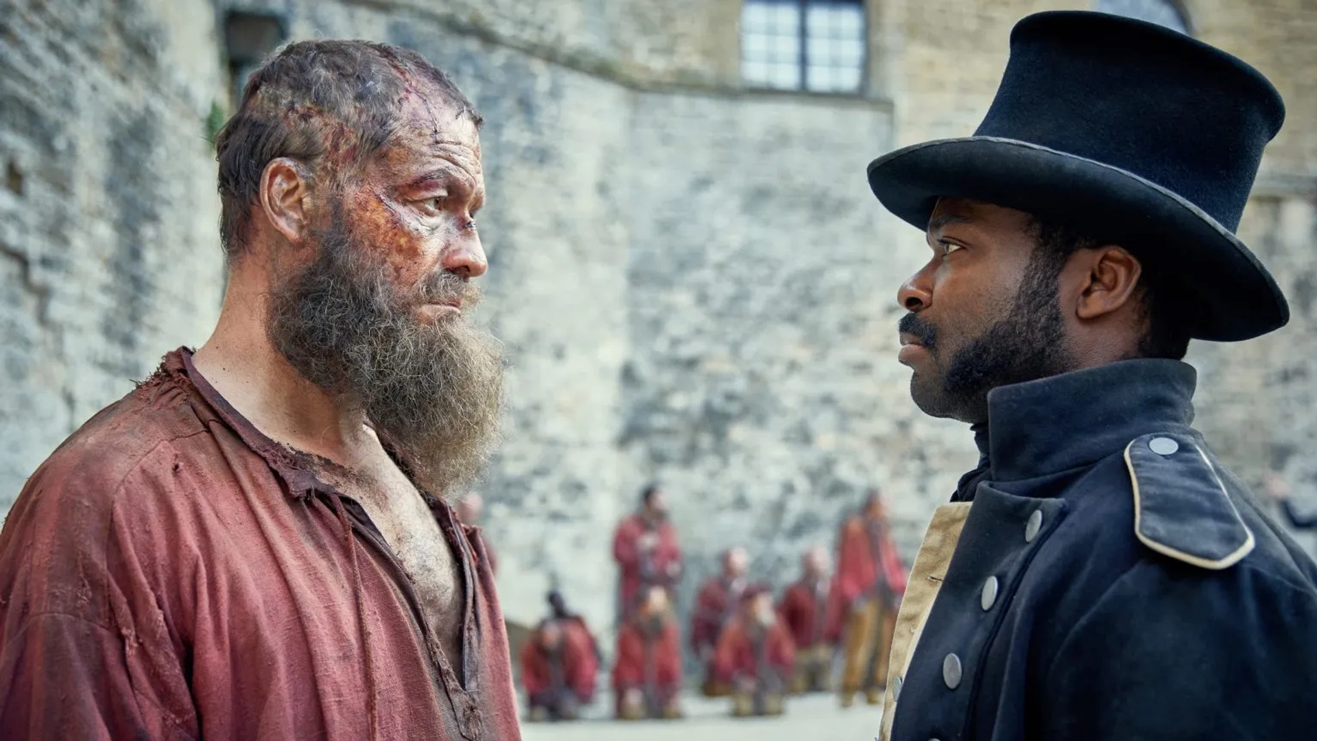 David Oyelowo and Dominic West in Les Misérables (2018)