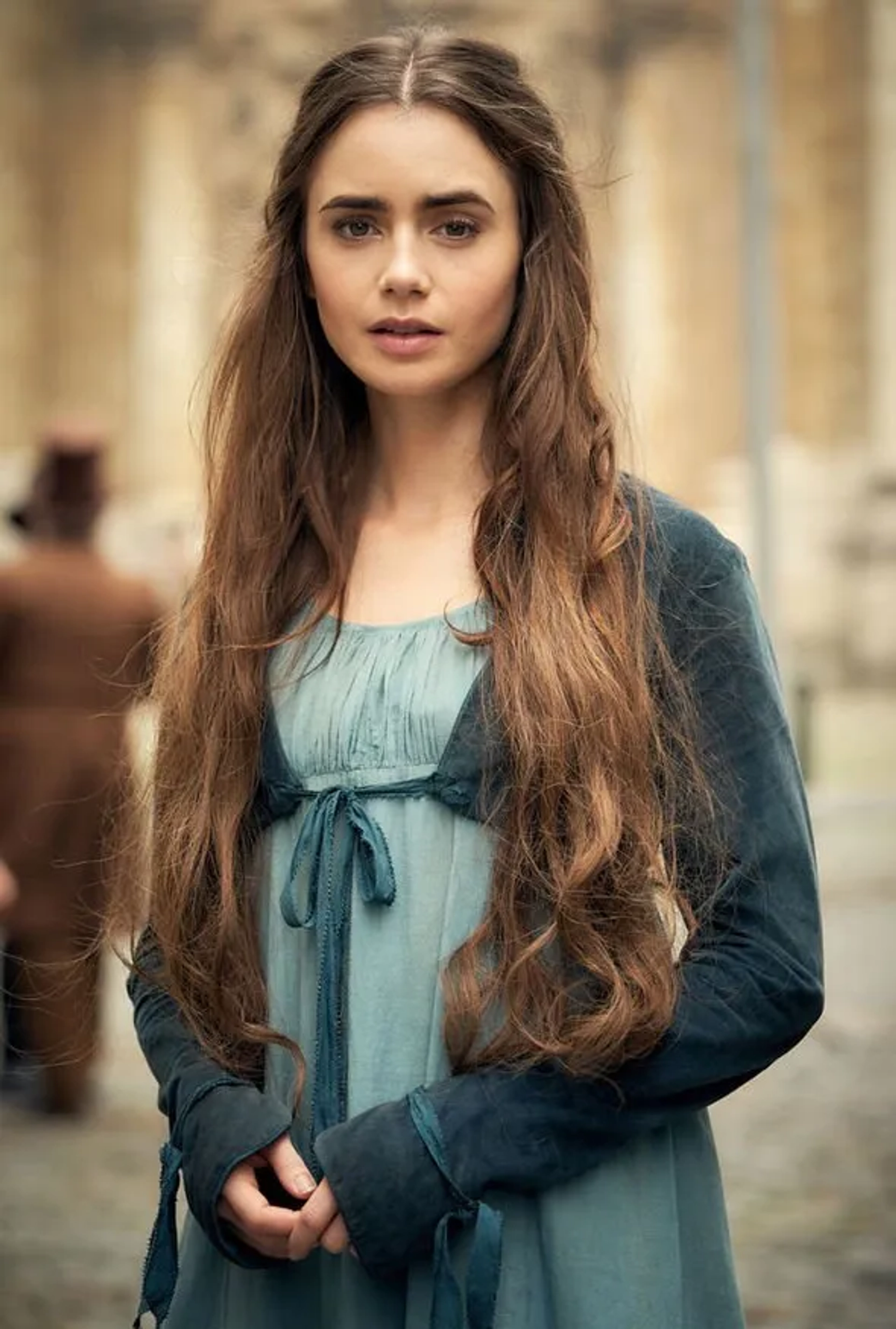 Lily Collins in Les Misérables (2018)